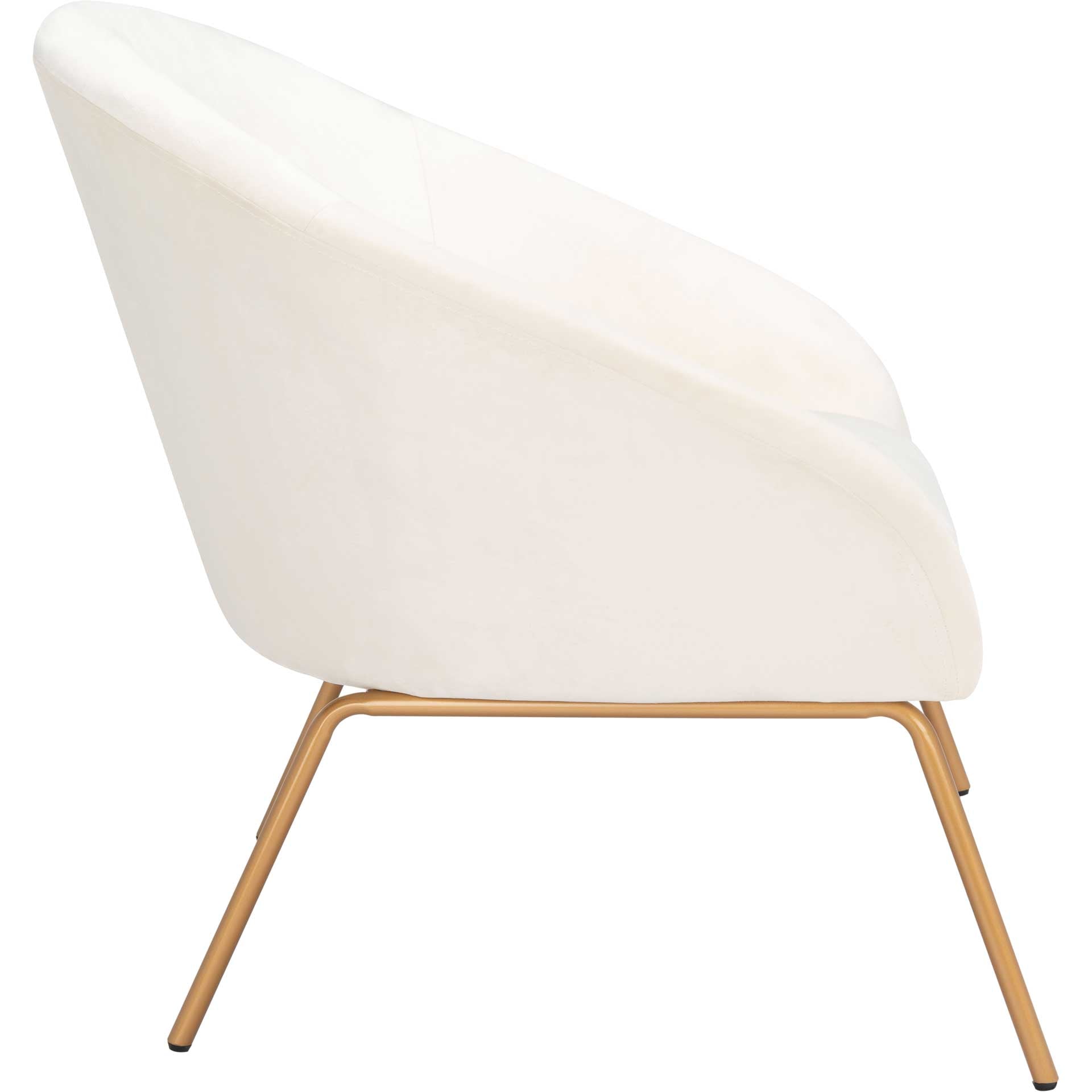 Manny Velvet Accent Chair Cream/Gold