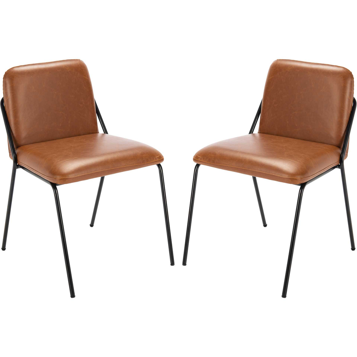 Tahlia Side Chair Light Brown/Matte Black (Set of 2)