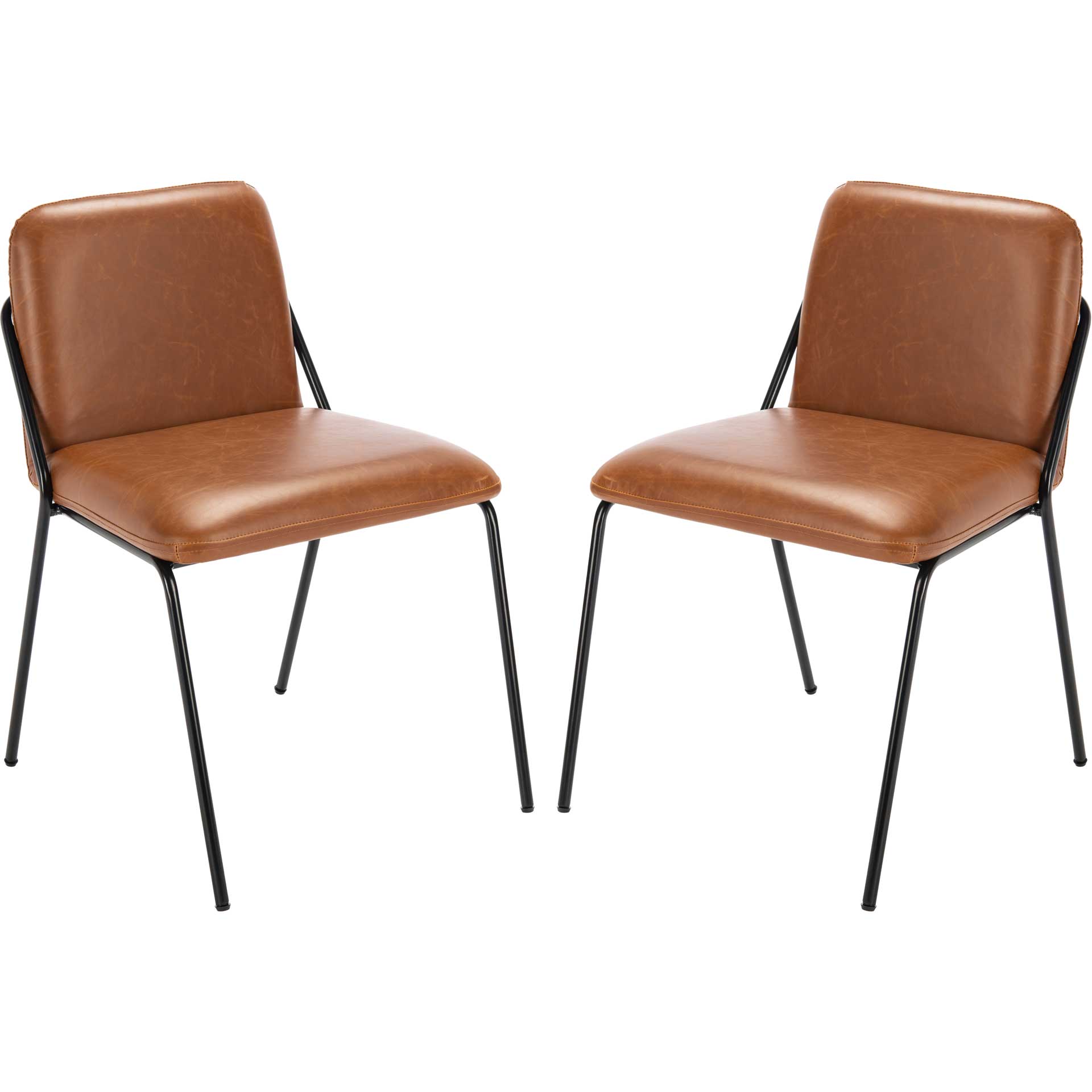 Tahlia Side Chair Light Brown/Matte Black (Set of 2)