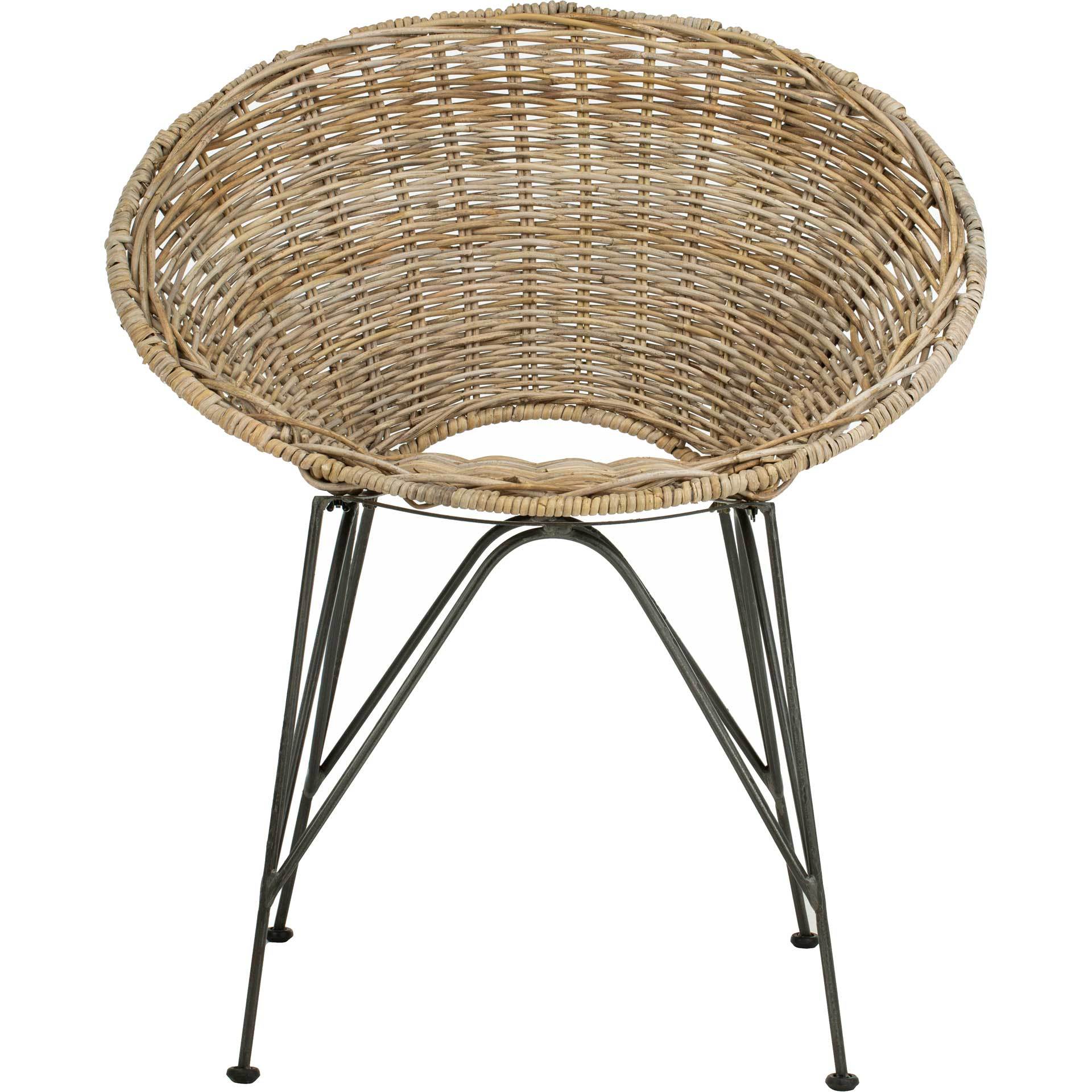 Sienna Rattan Accent Chair Gray Wash/Dark Steel