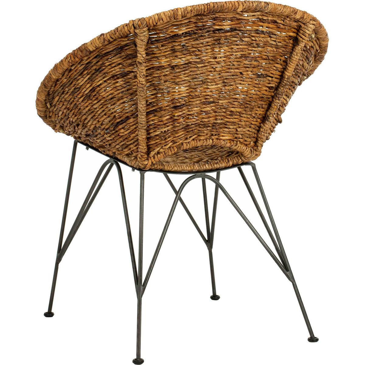 The golden woven shell rises above a geometric dark steel frame
