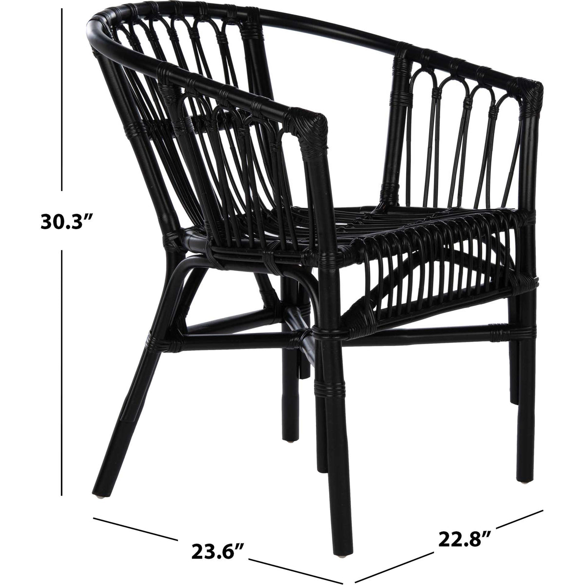 Adhara Rattan Accent Chair Black (Set of 2)