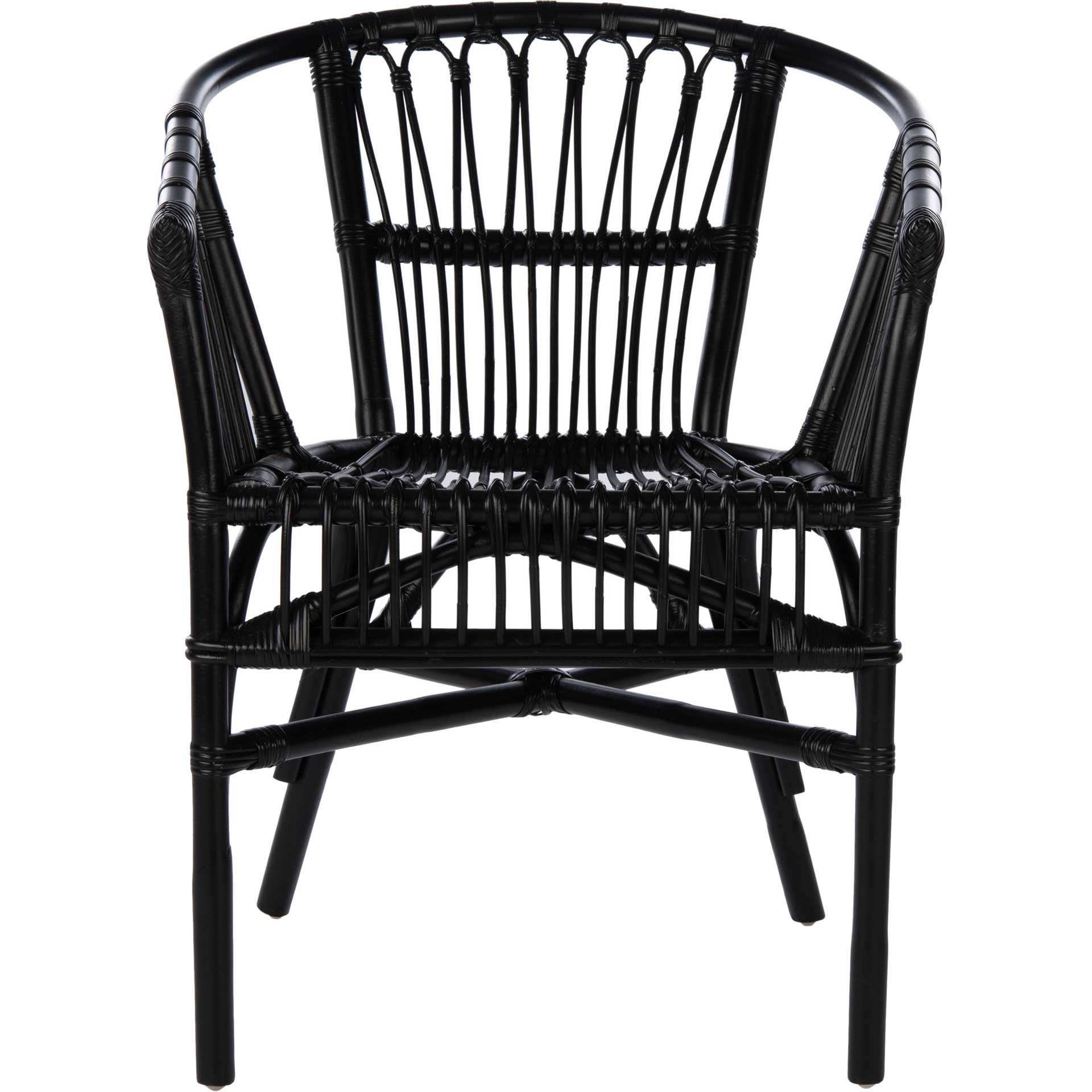 Adhara Rattan Accent Chair Black (Set of 2)