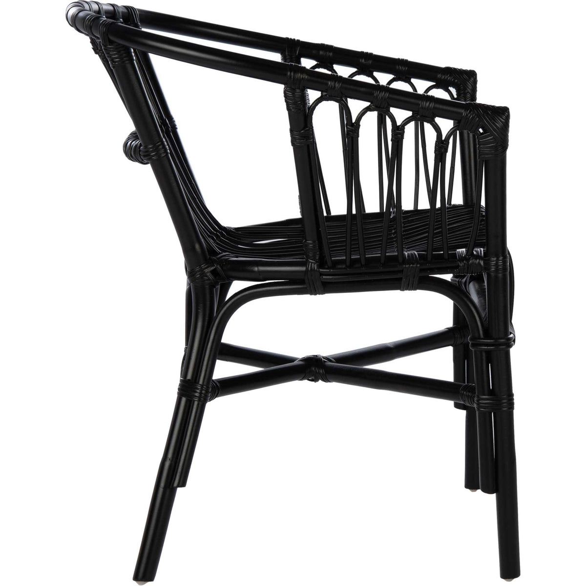 Adhara Rattan Accent Chair Black (Set of 2)