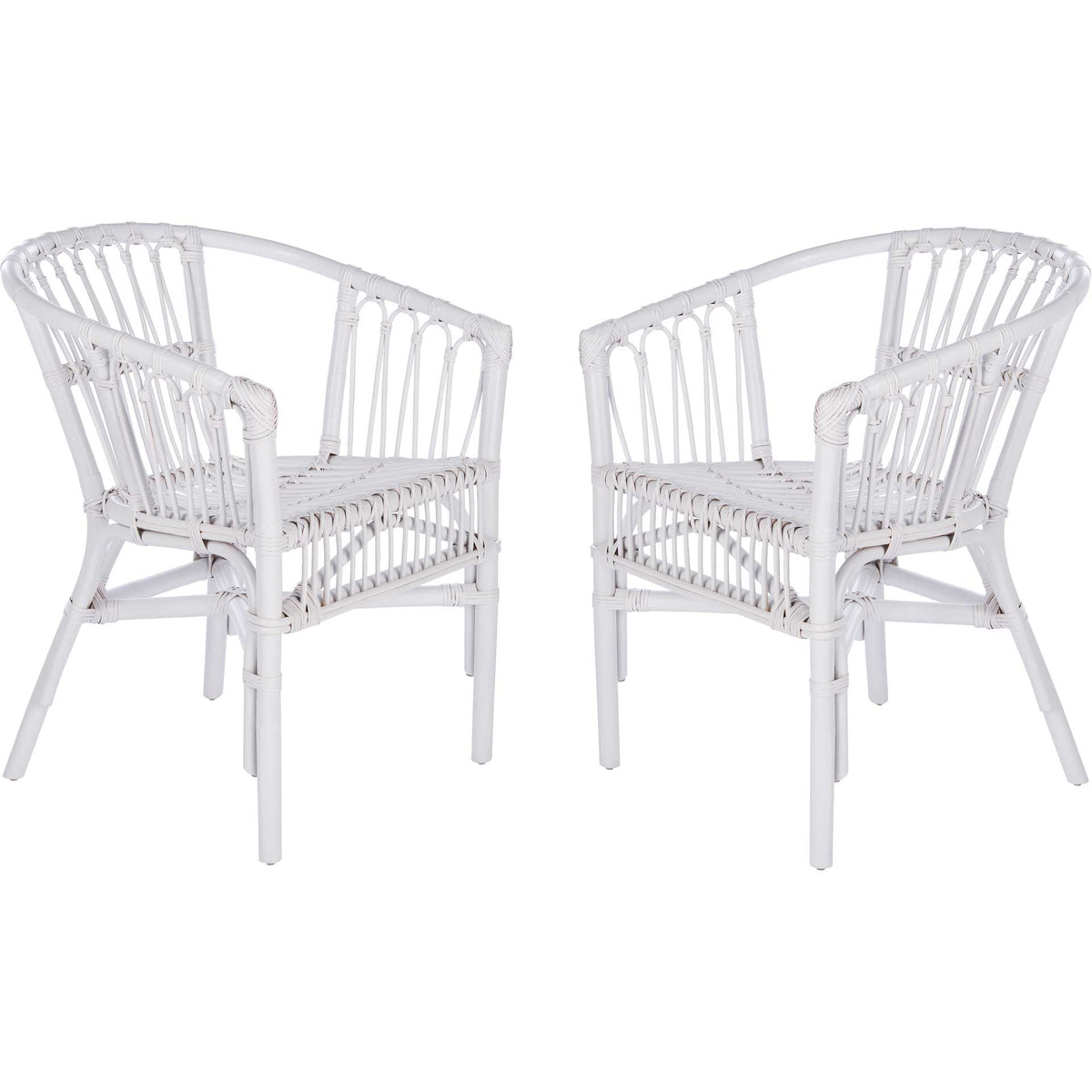 Adhara Rattan Accent Chair White (Set of 2)