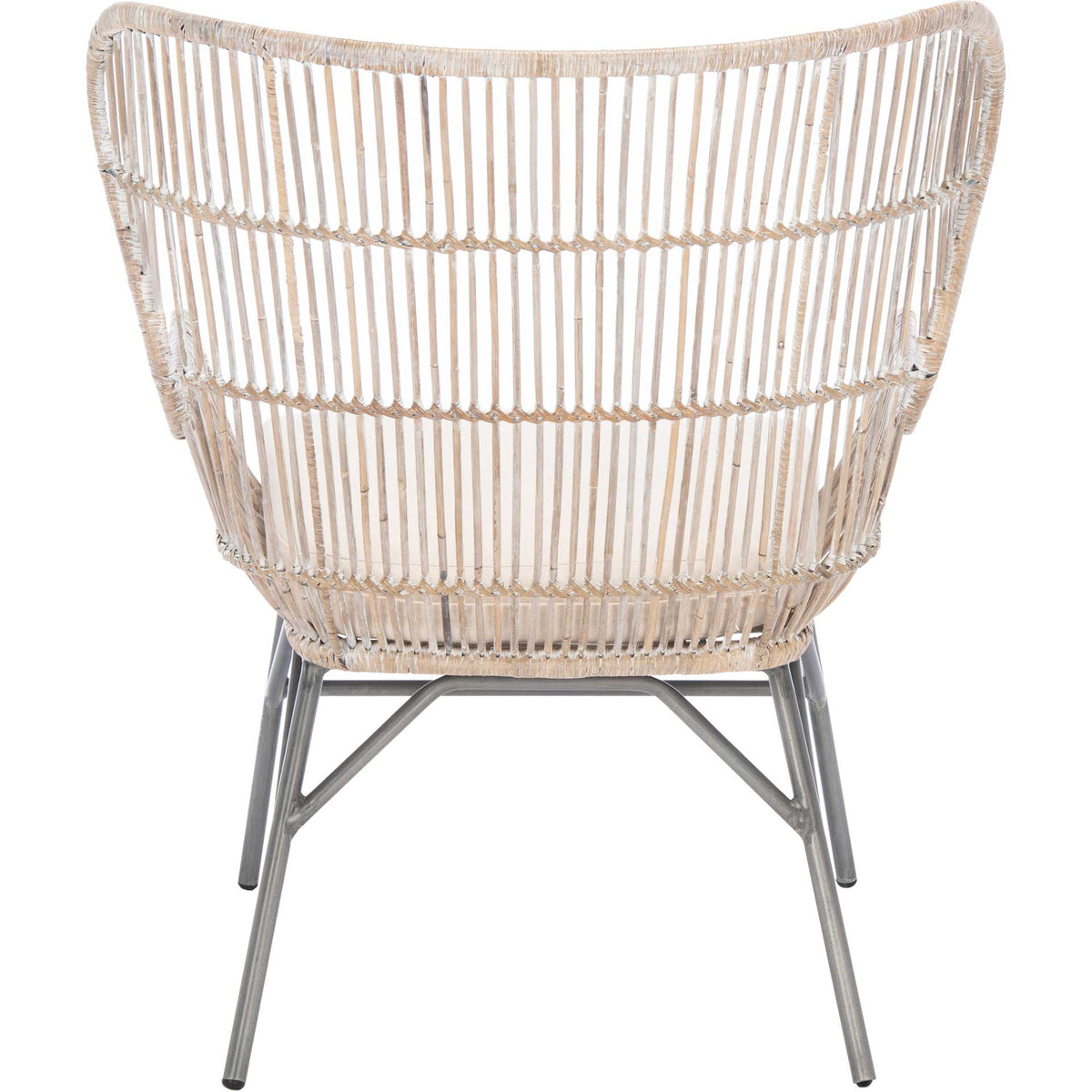 Leary Rattan Accent Chair Gray White Wash/Black
