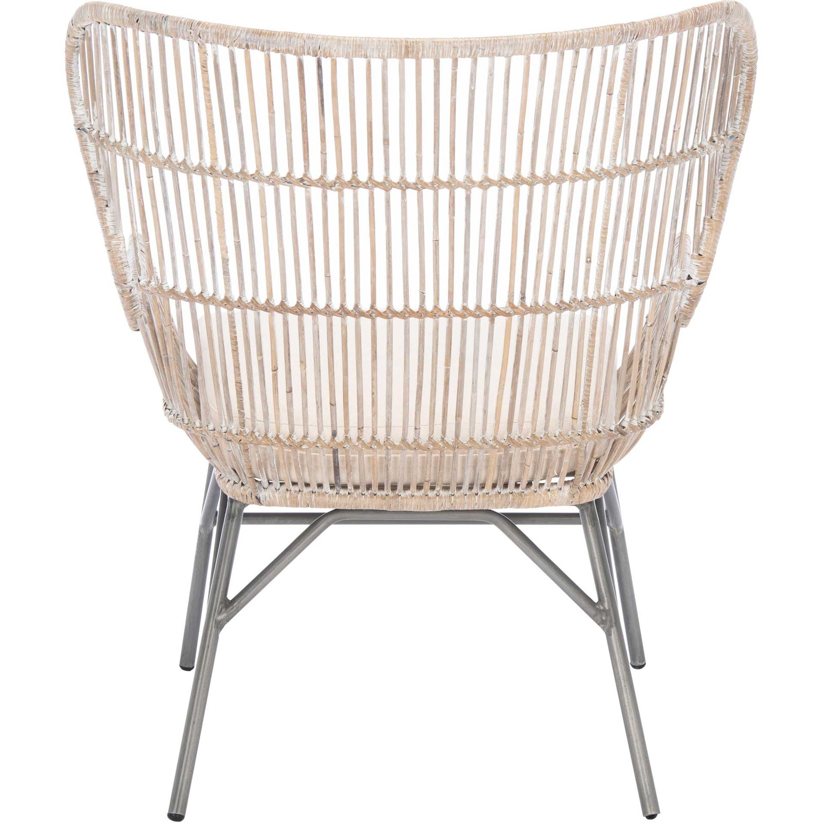 Leary Rattan Accent Chair Gray White Wash/Black