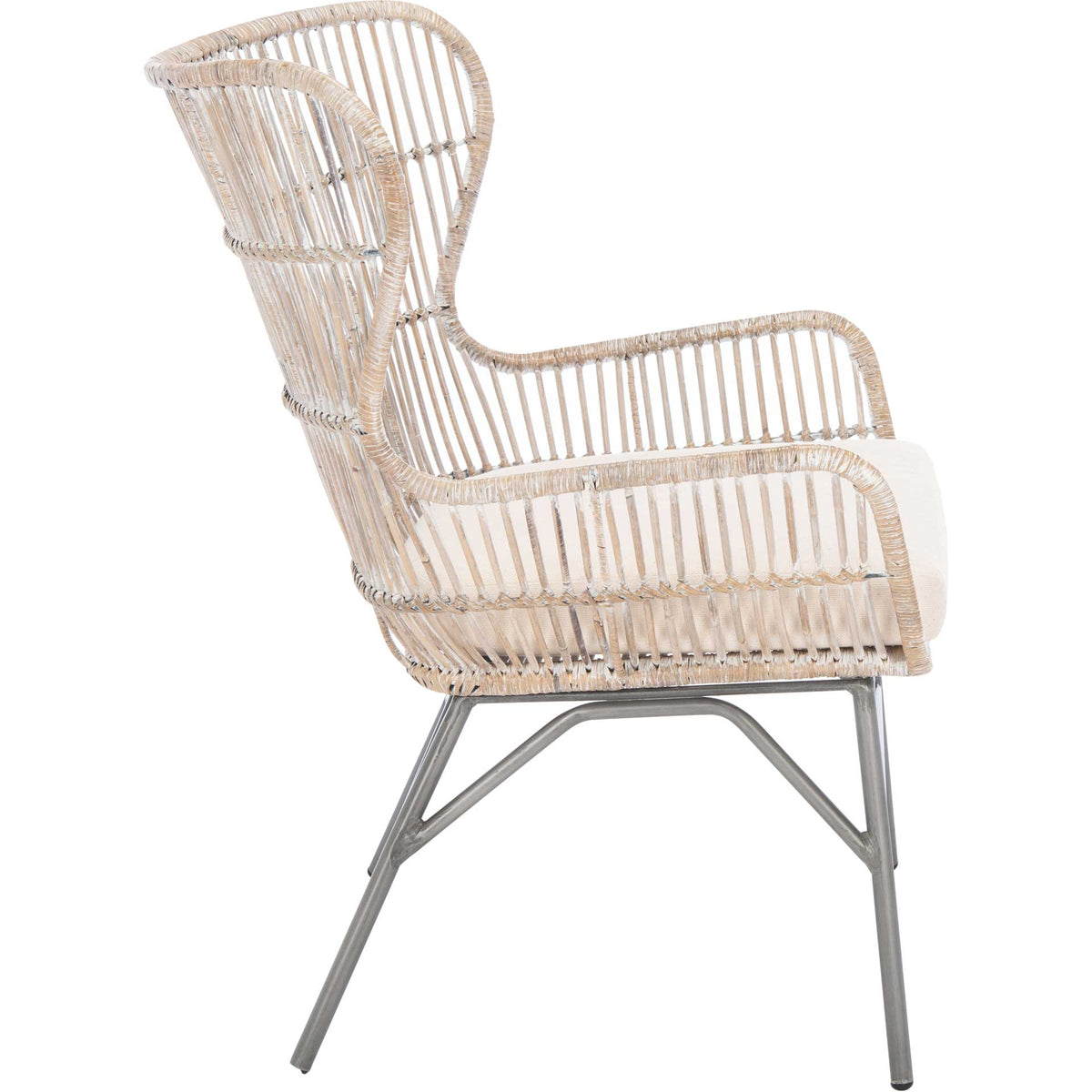 Leary Rattan Accent Chair Gray White Wash/Black