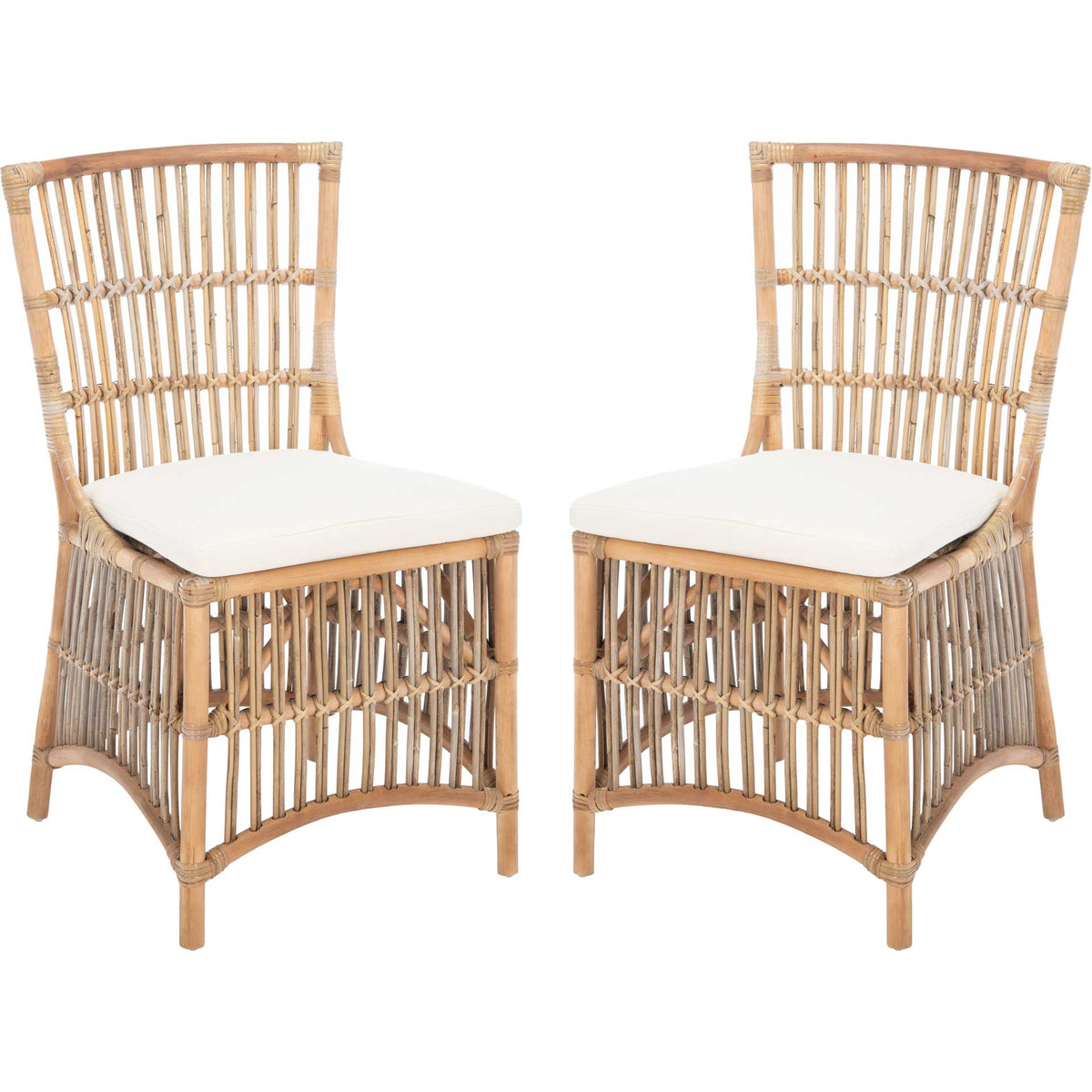 Erapel Rattan Accent Chair Gray White Wash (Set of 2)