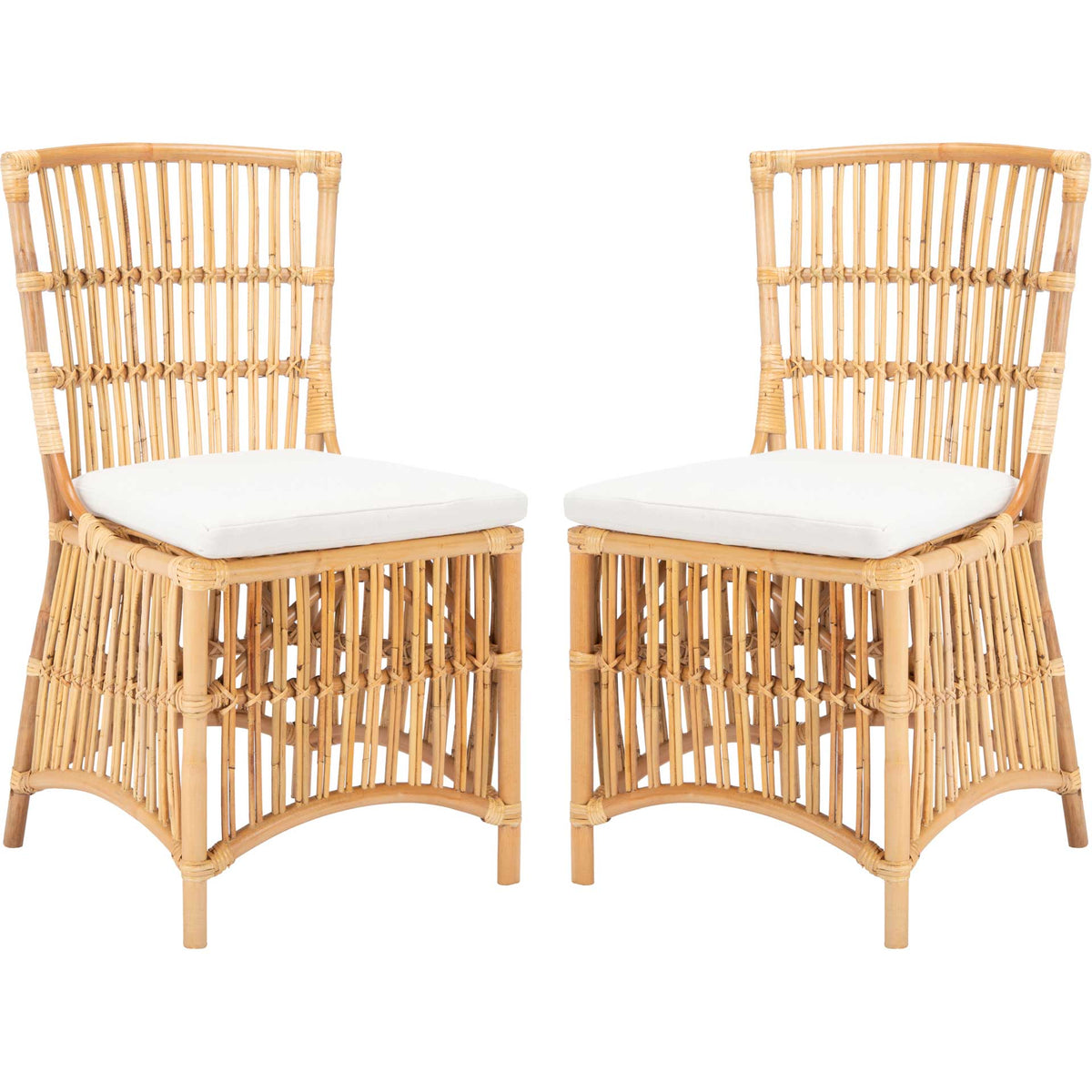 Erapel Rattan Accent Chair Natural/White (Set of 2)