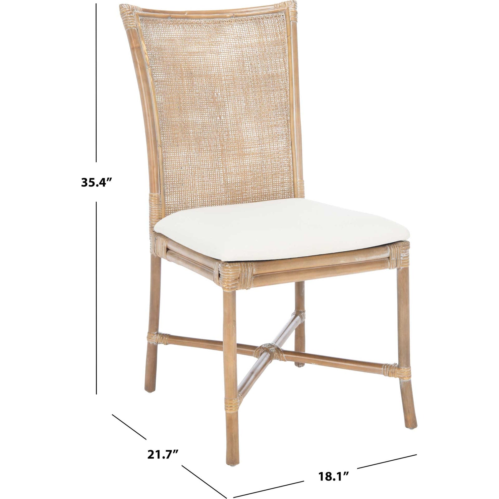 Charlee Rattan Accent Chair Gray White Wash (Set of 2)