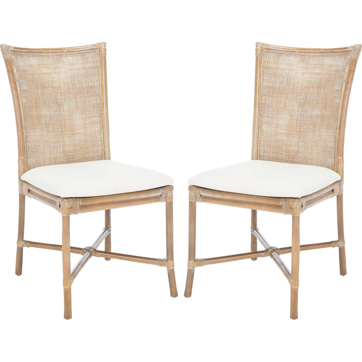 Charlee Rattan Accent Chair Gray White Wash (Set of 2)