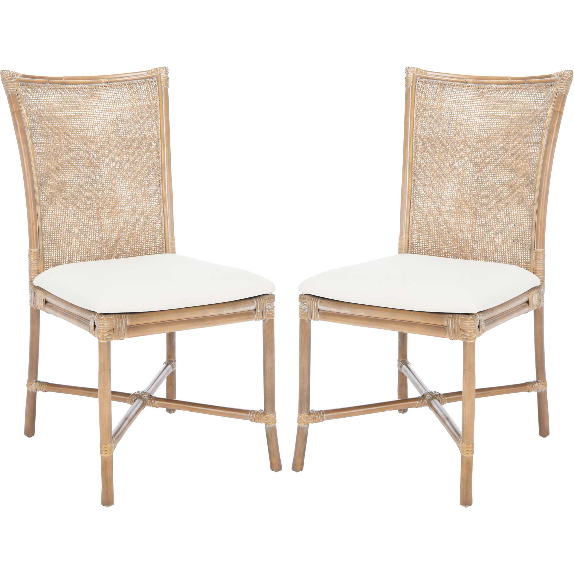 Charlee Rattan Accent Chair Gray White Wash (Set of 2)