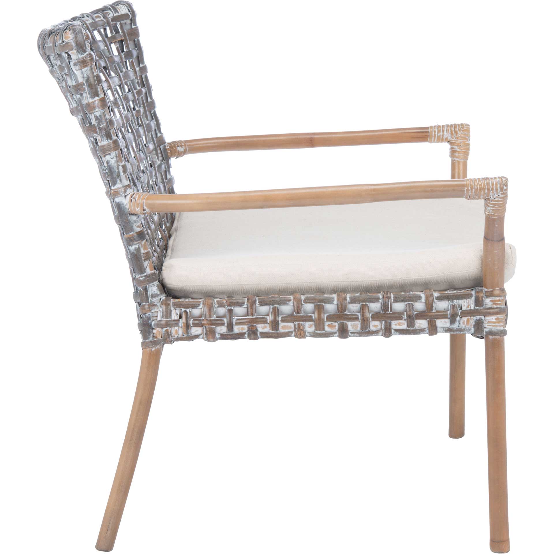 Convey Rattan Accent Chair Gray White Wash