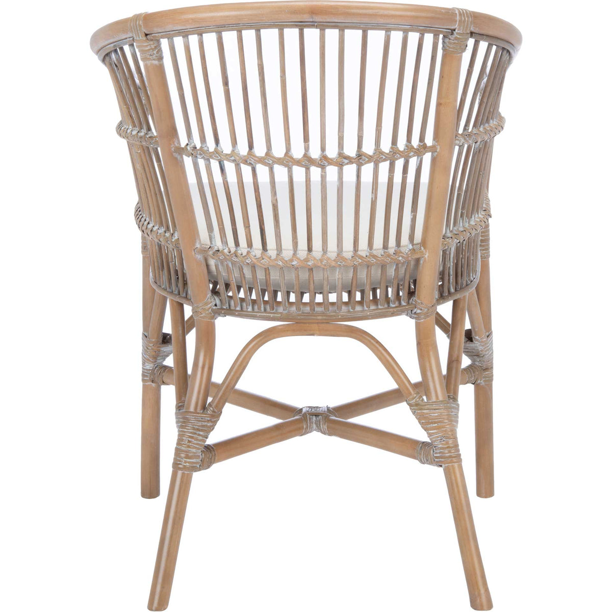 Olivya Rattan Accent Chair With Cushion Gray White Wash