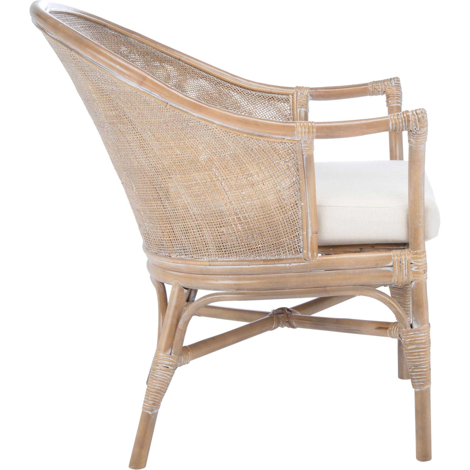 Dulcinea Rattan Accent Chair Gray White Wash