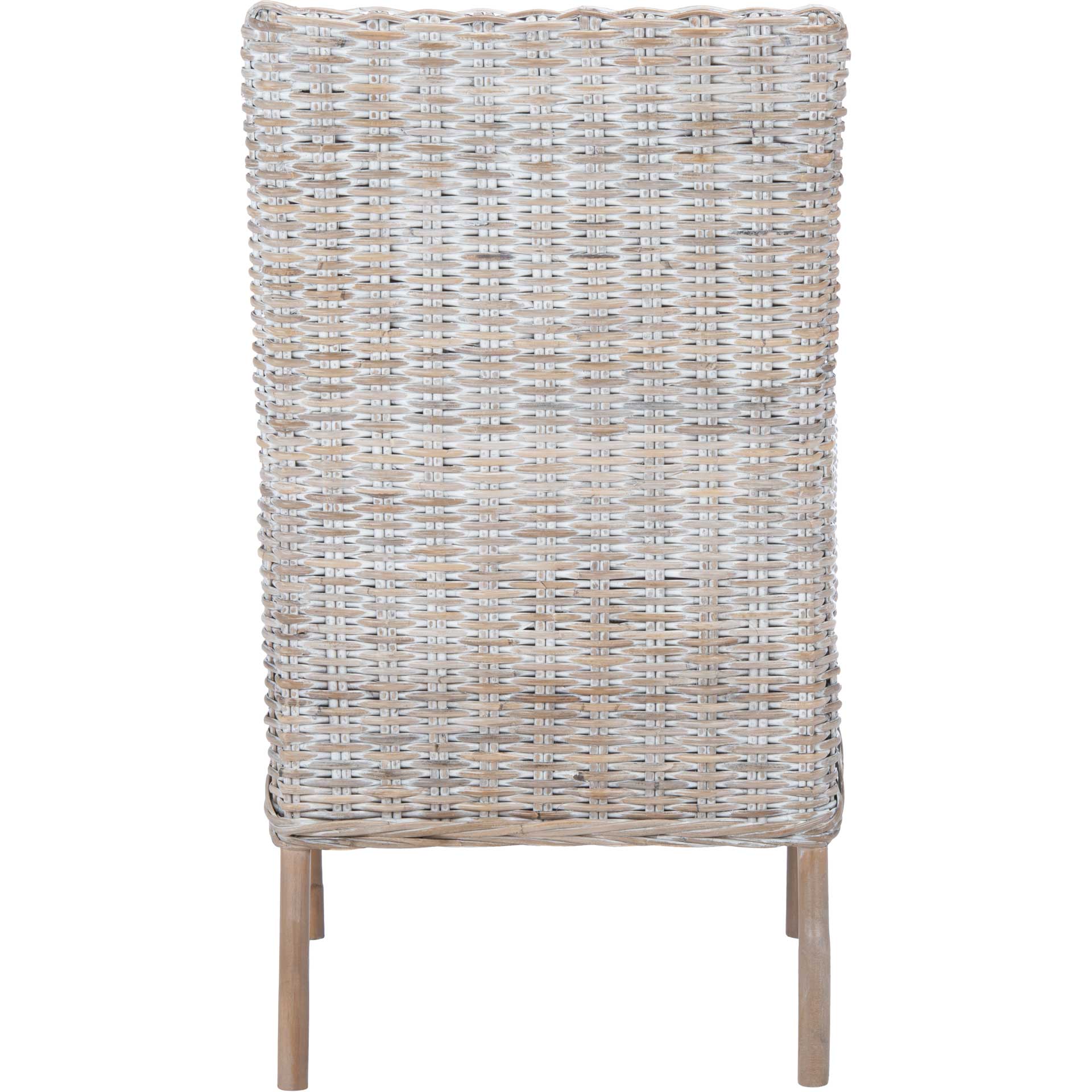 Nabbi Rattan Accent Chair With Cushion Gray White Wash