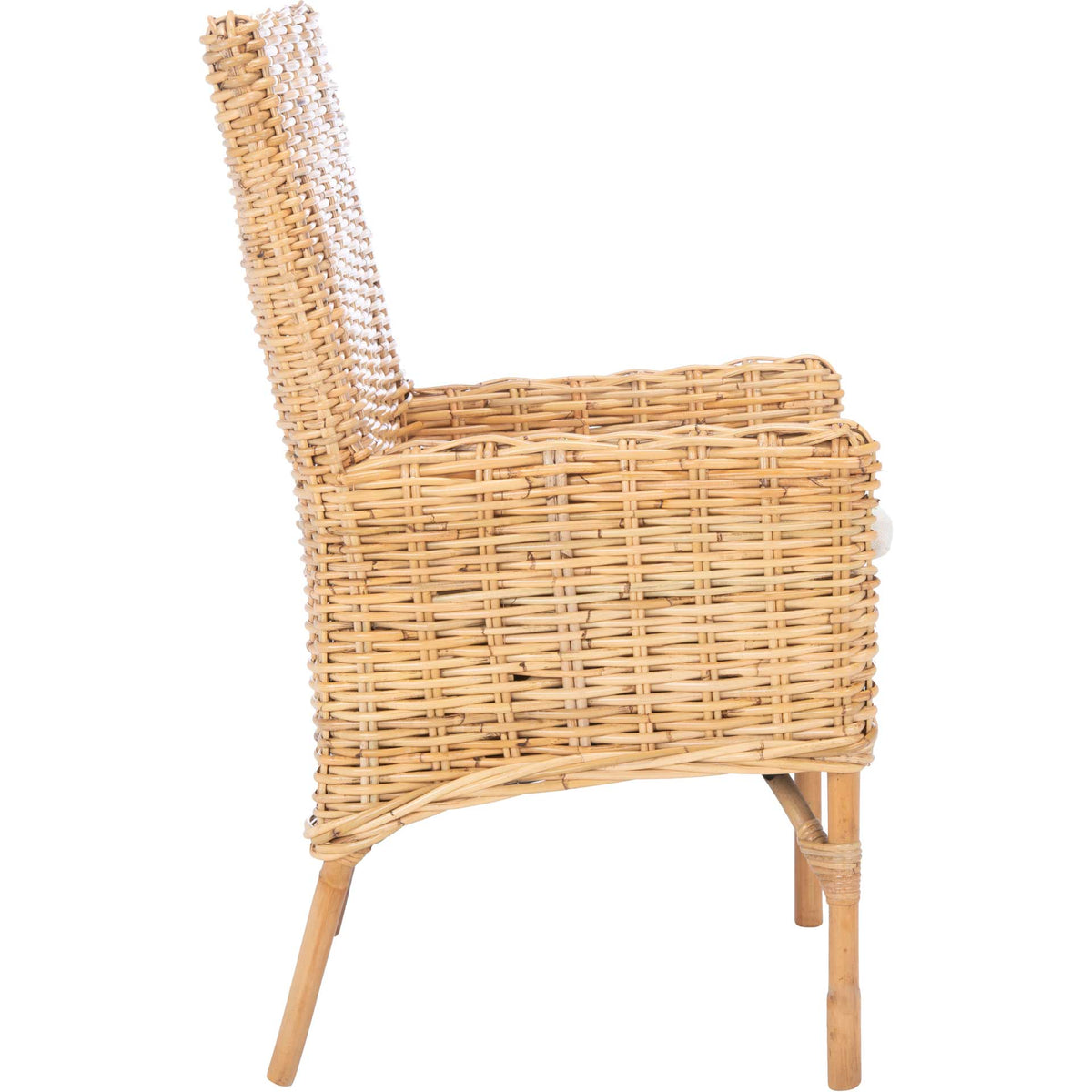 Nabbi Rattan Accent Chair With Cushion Natural/White