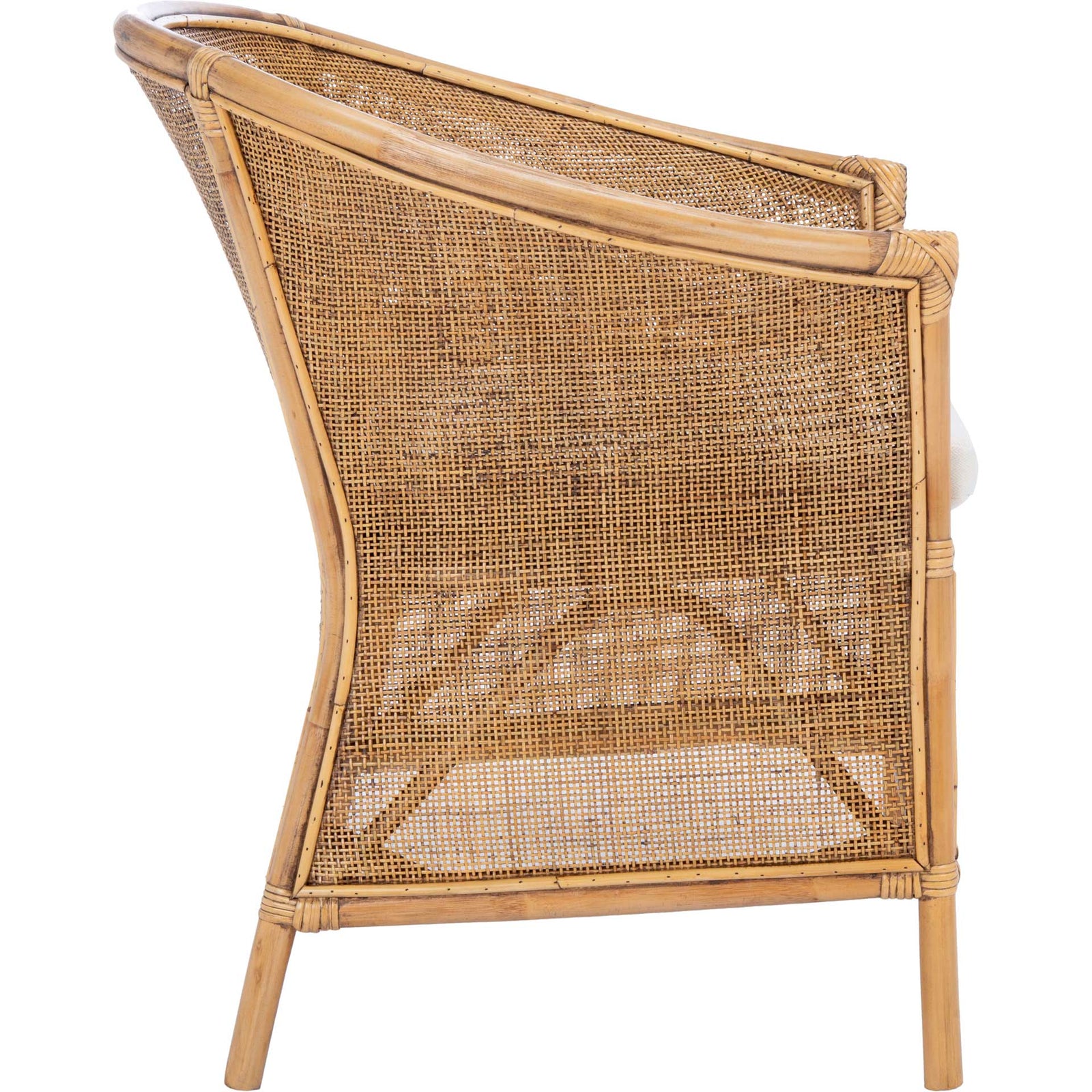 Jenette Rattan Accent Chair Honey Brown Wash/White
