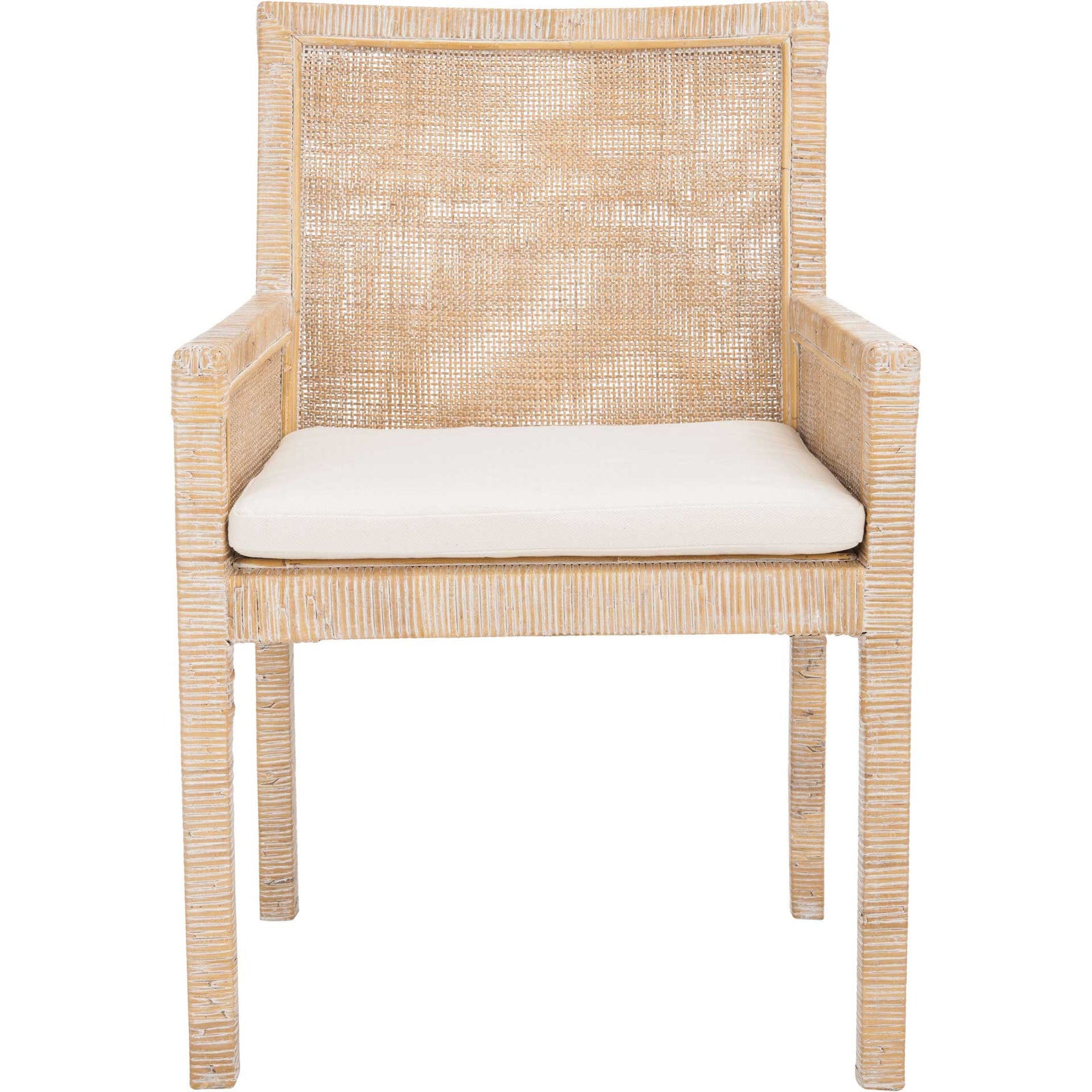 Saffron Accent Chair With Cushion Gray White Wash