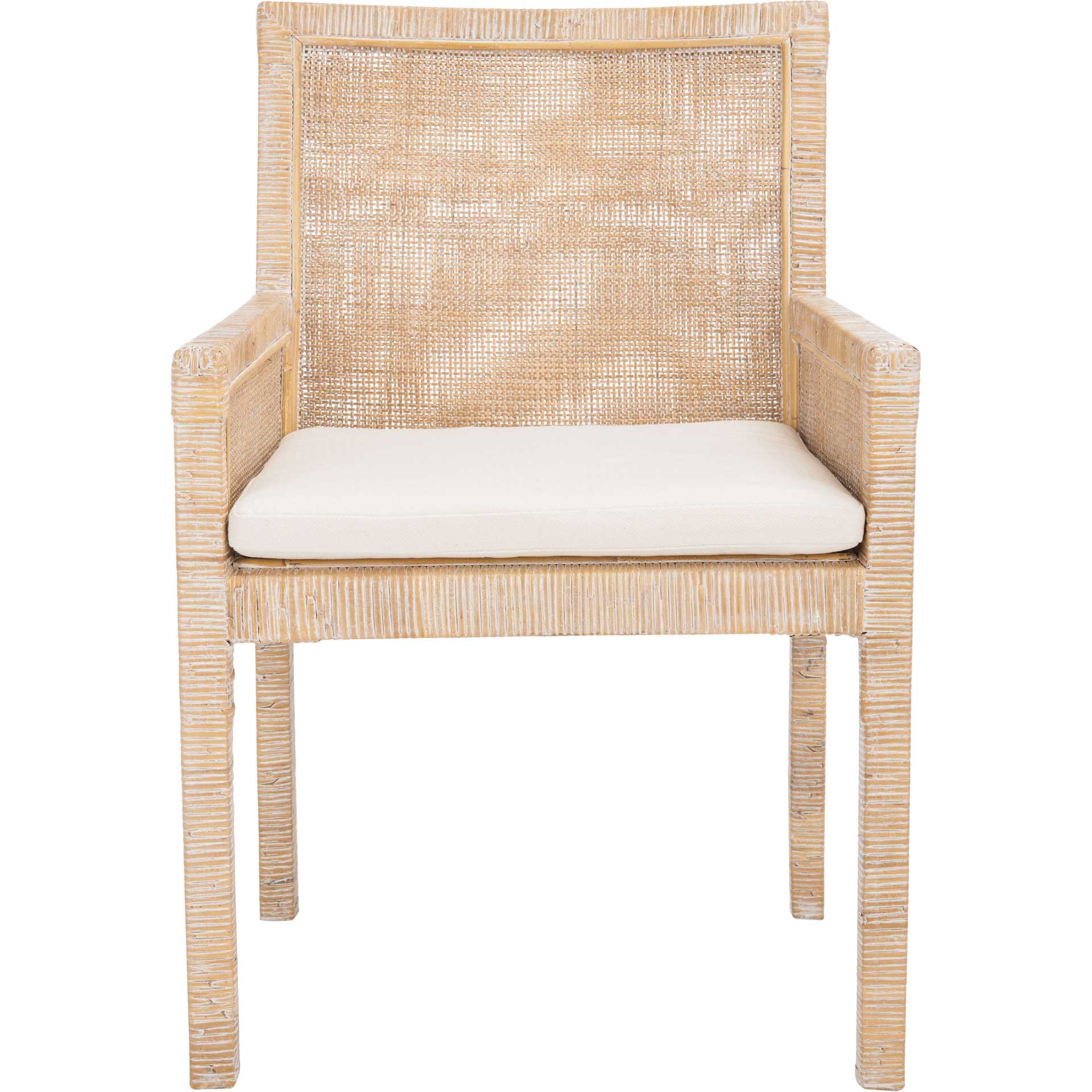 Saffron Accent Chair With Cushion Gray White Wash