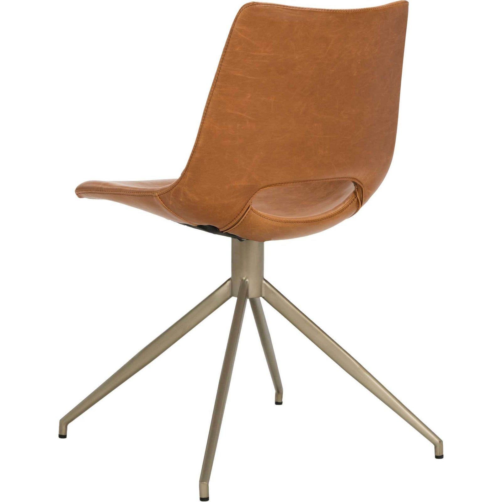 Dalary Leather Swivel Chair Light Brown (Set of 2)