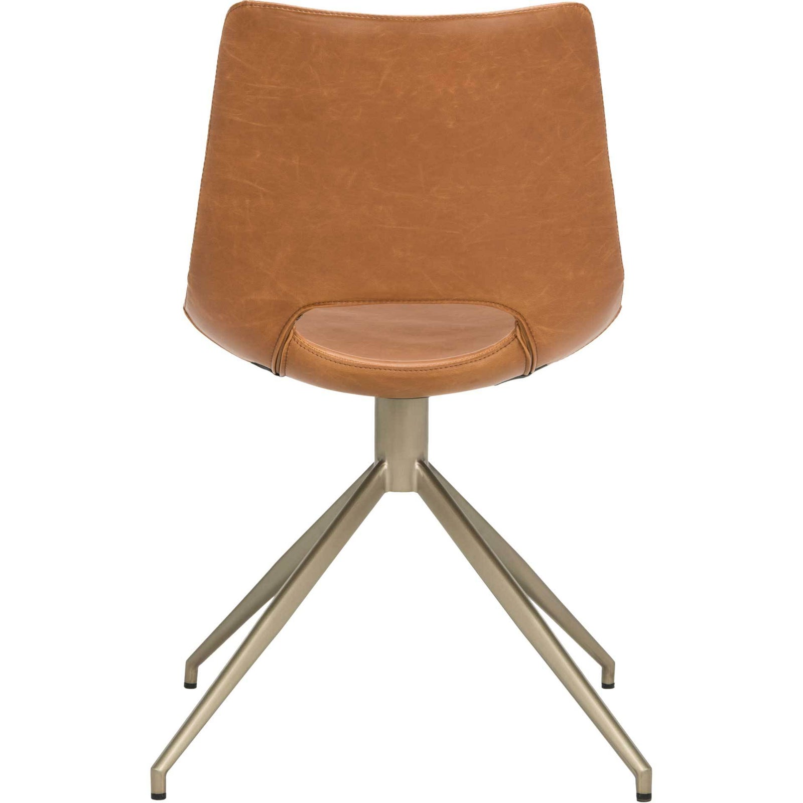 Dalary Leather Swivel Chair Light Brown (Set of 2)