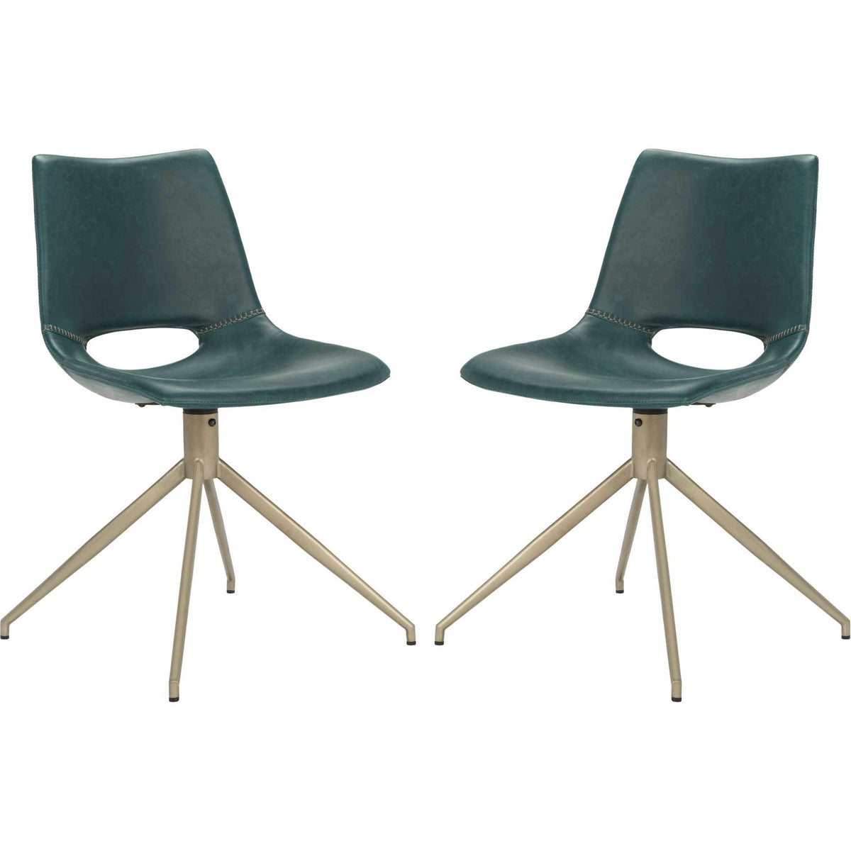 Dalary Leather Swivel Chair Blue (Set of 2)