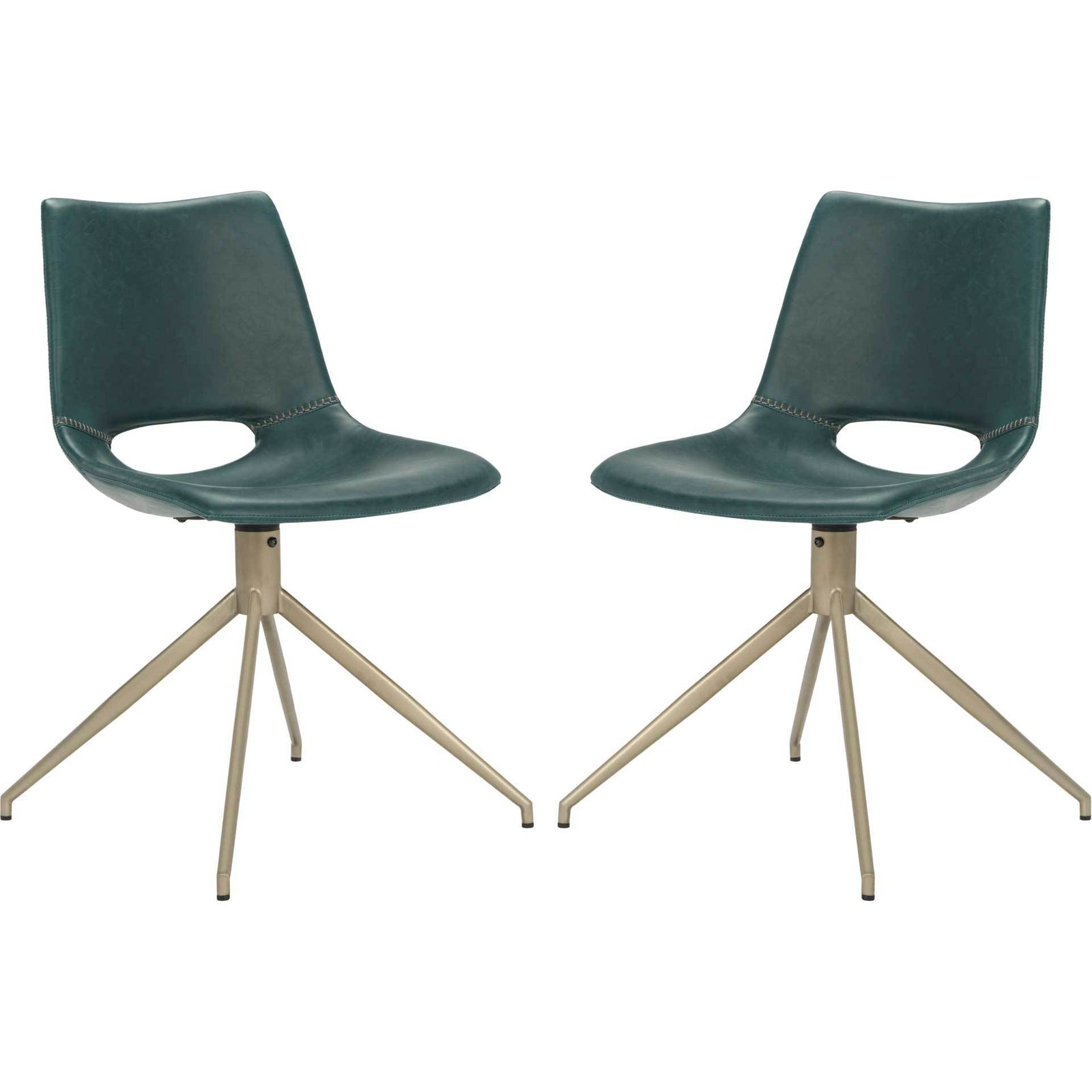 Dalary Leather Swivel Chair Blue (Set of 2)