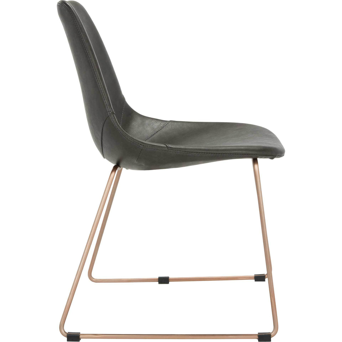 Dorothy Leather Side Chair Gray (Set of 2)