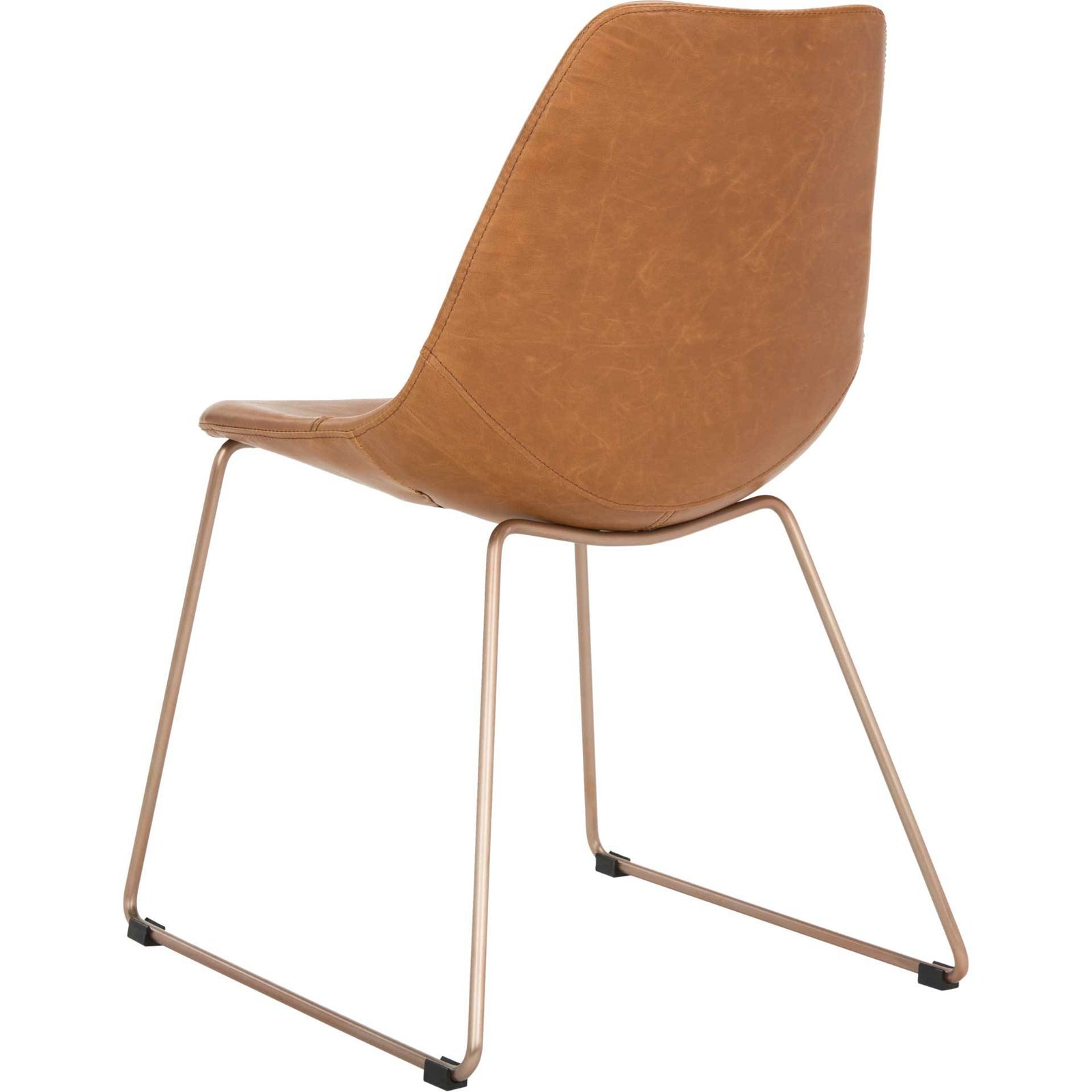 Dorothy Leather Side Chair Light Brown (Set of 2)