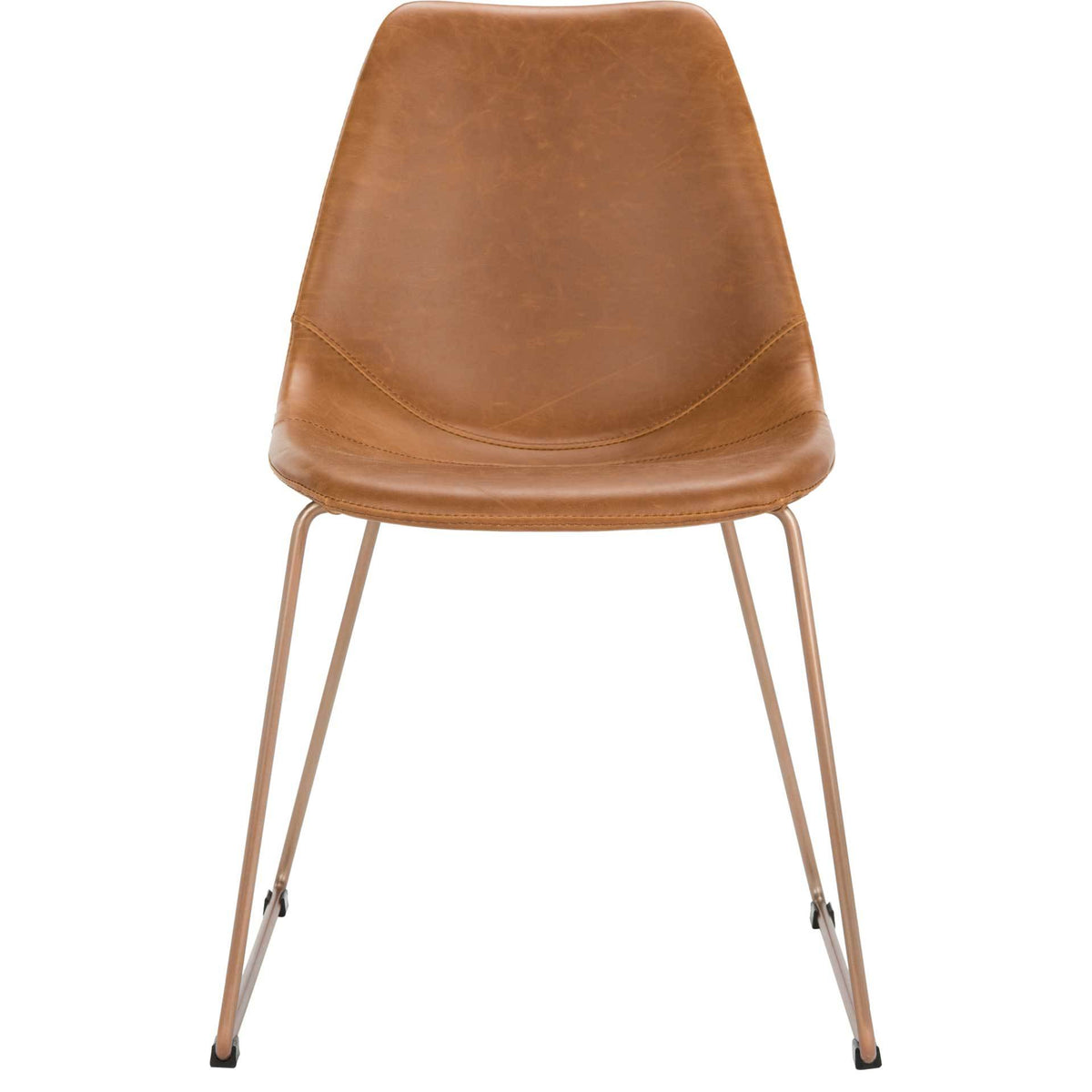 Dorothy Leather Side Chair Light Brown (Set of 2)