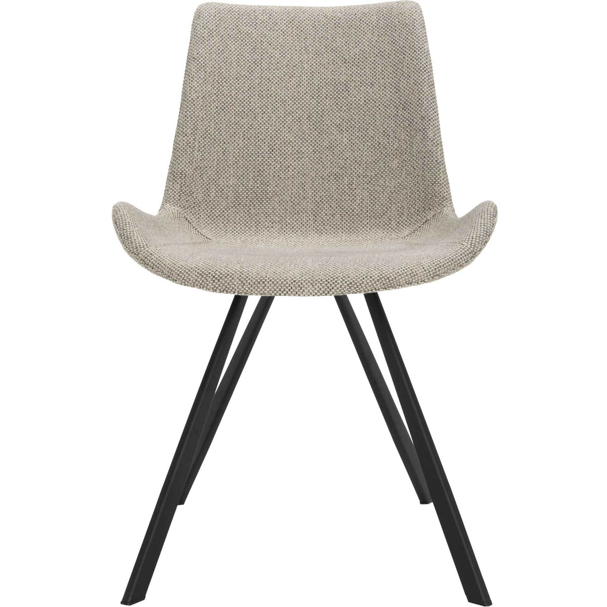 Light gray woven upholstery softens a curved back and gently lifted seat edges || ACH7004B-SET2 || front_studio