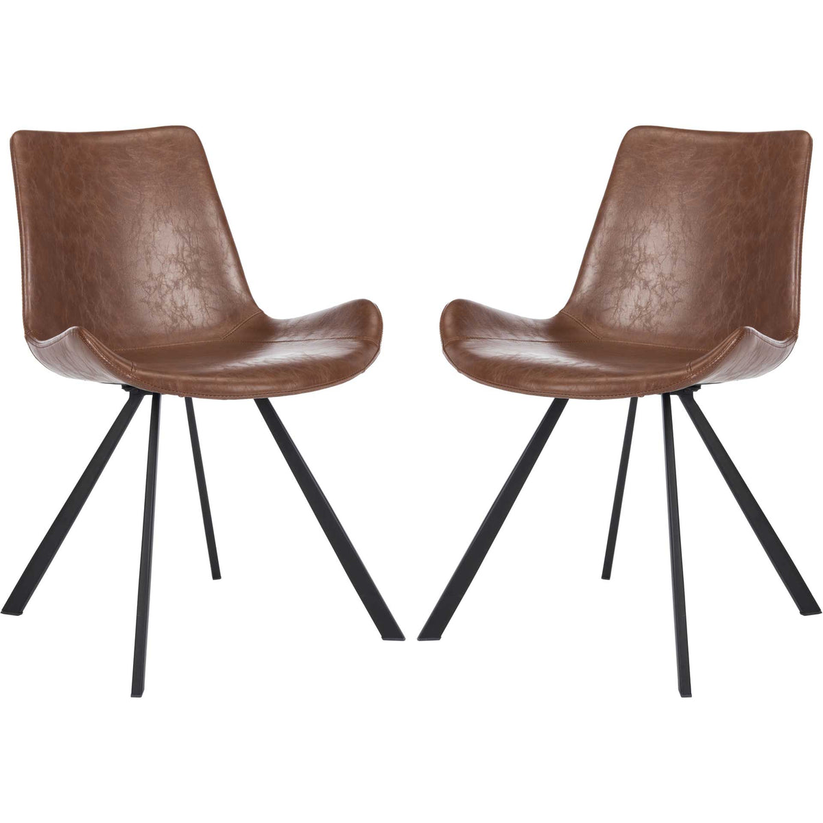 Tegan Dining Chair Medium Brown/Black (Set of 2)