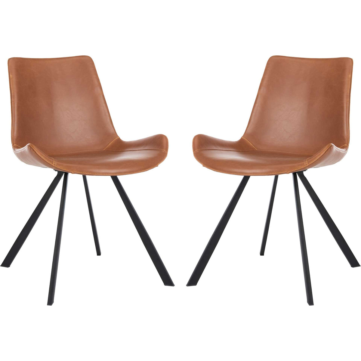 Tegan Dining Chair Cognac/Black (Set of 2)