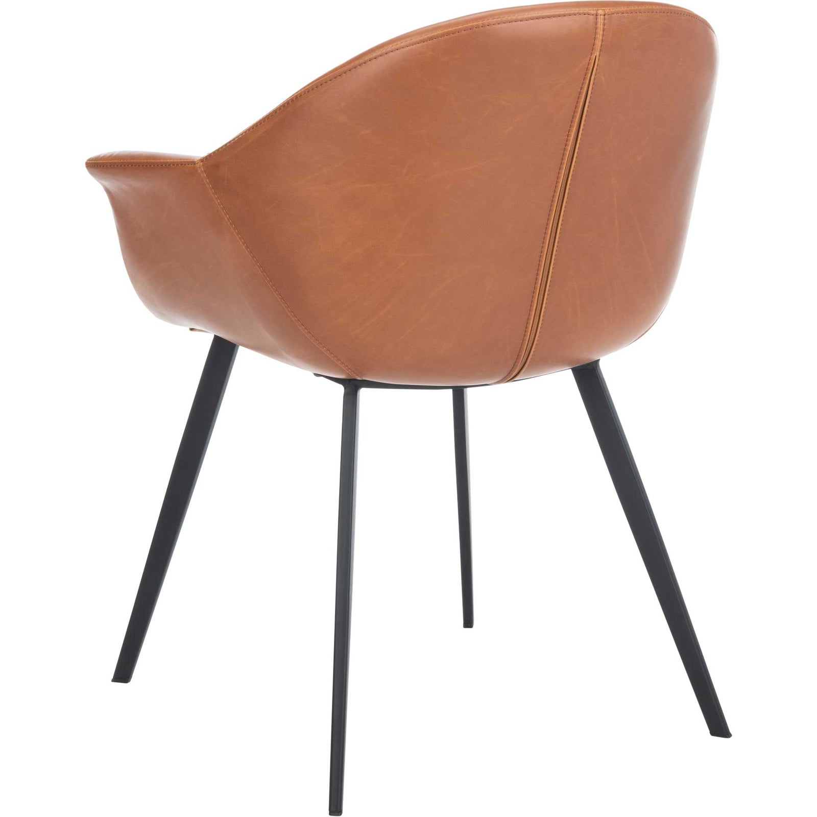 Duke Leather Tub Chair Light Brown/Black (Set of 2)