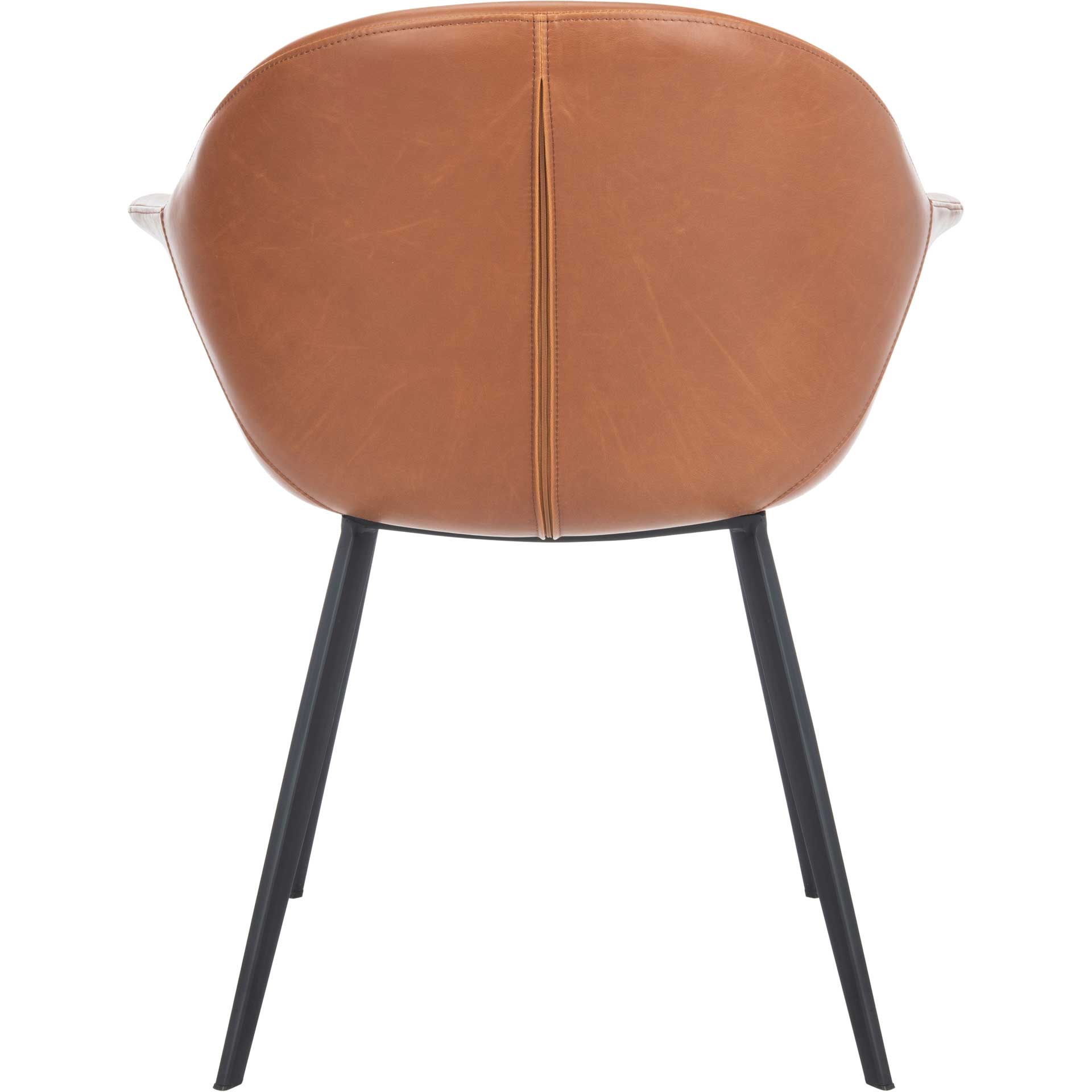 Duke Leather Tub Chair Light Brown/Black (Set of 2)