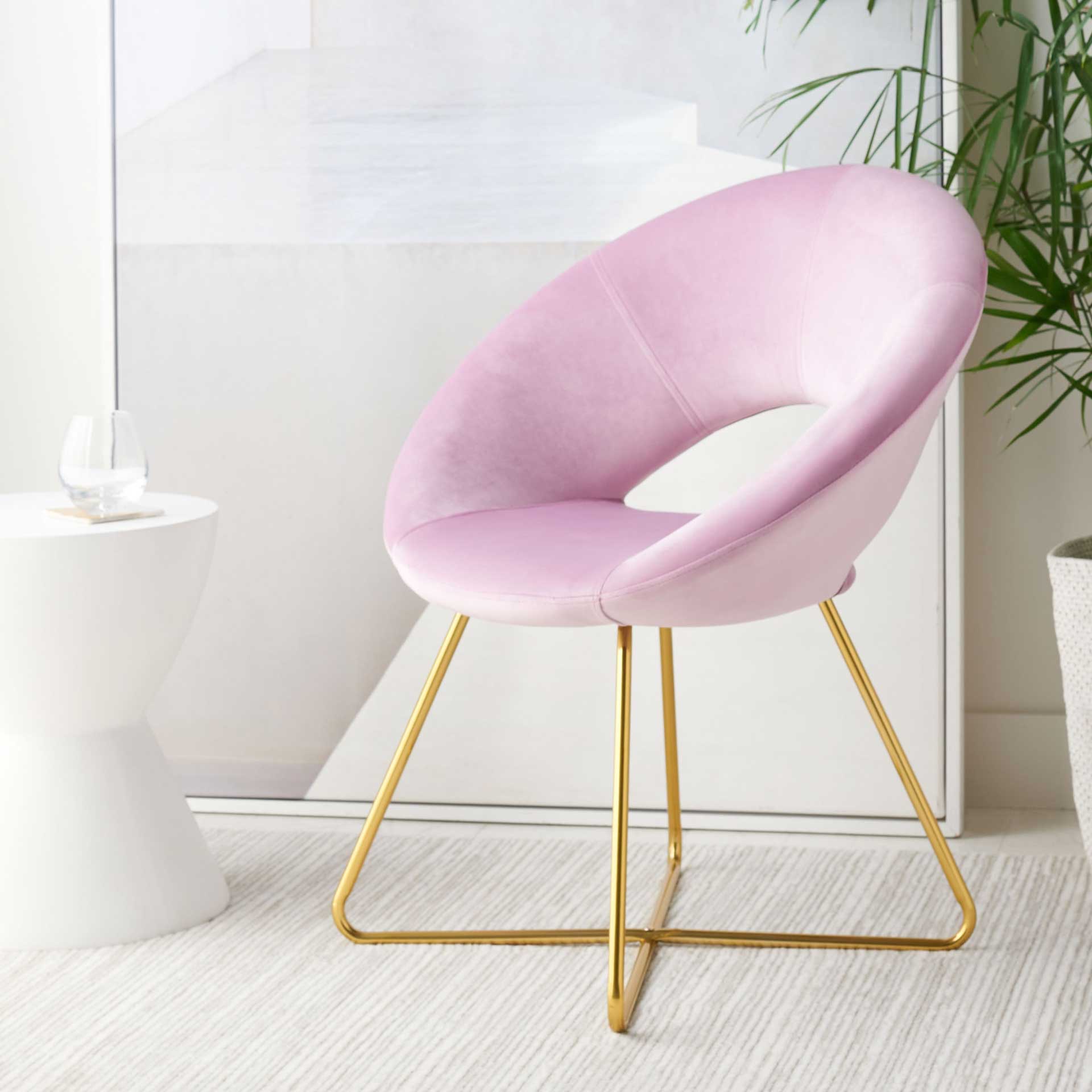 Alban Accent Chair Lilac/Gold