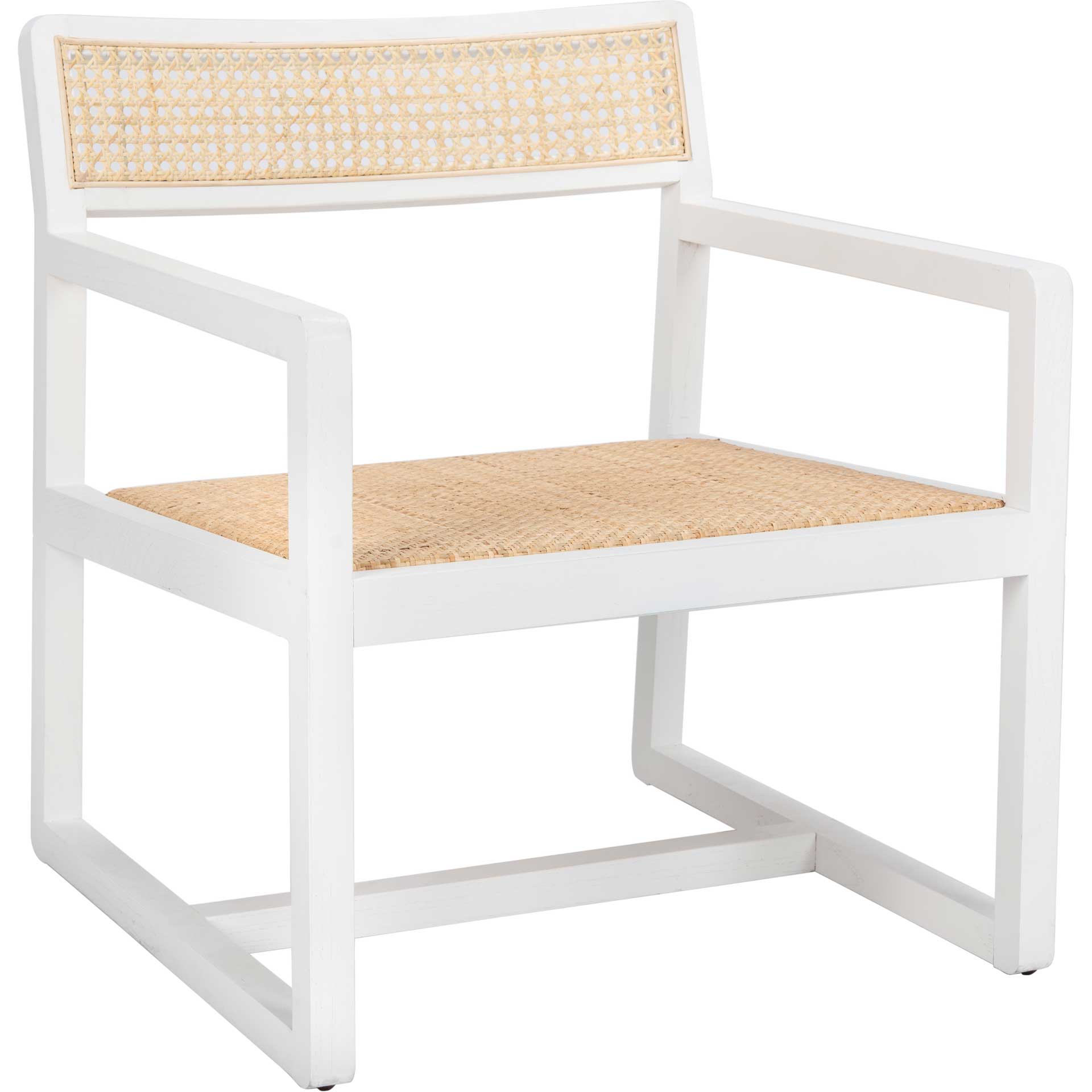 Lucy Cane Accent Chair White/Natural