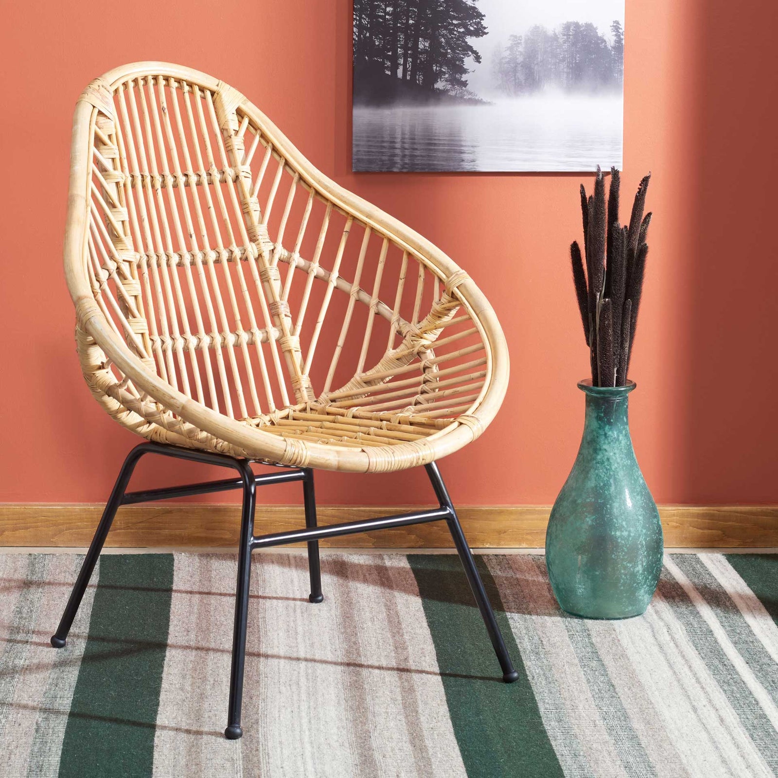 Elettra Rattan Accent Chair Natural/Black