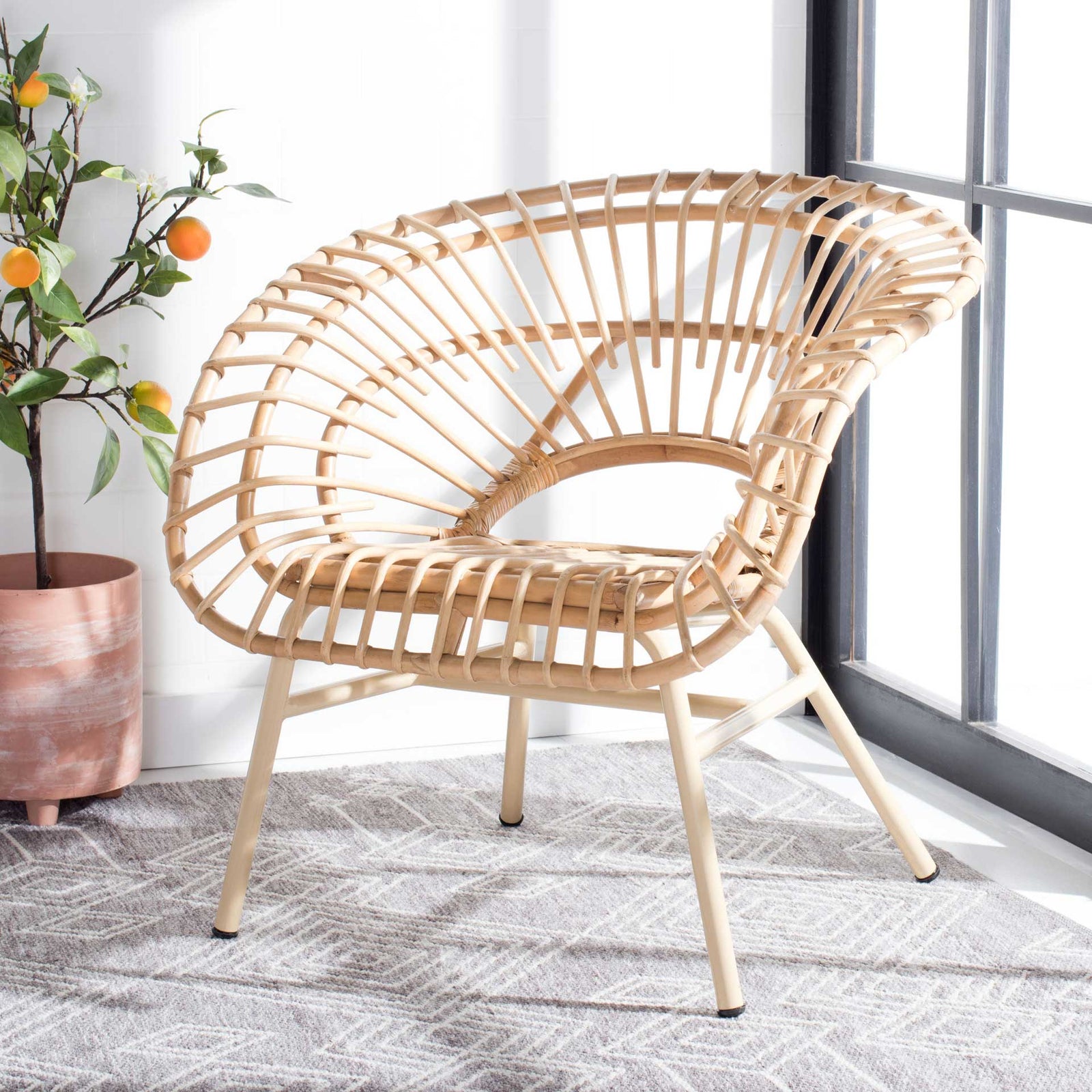 Sammi Rattan Accent Chair Natural/Cream