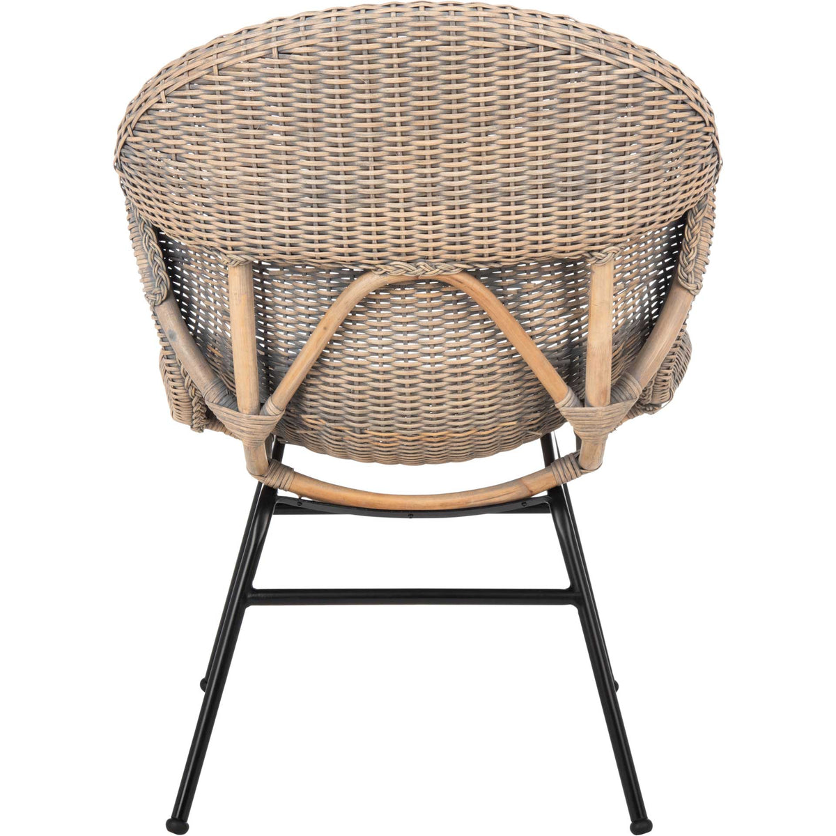 Pom Rattan Accent Chair Gray Wash/Black