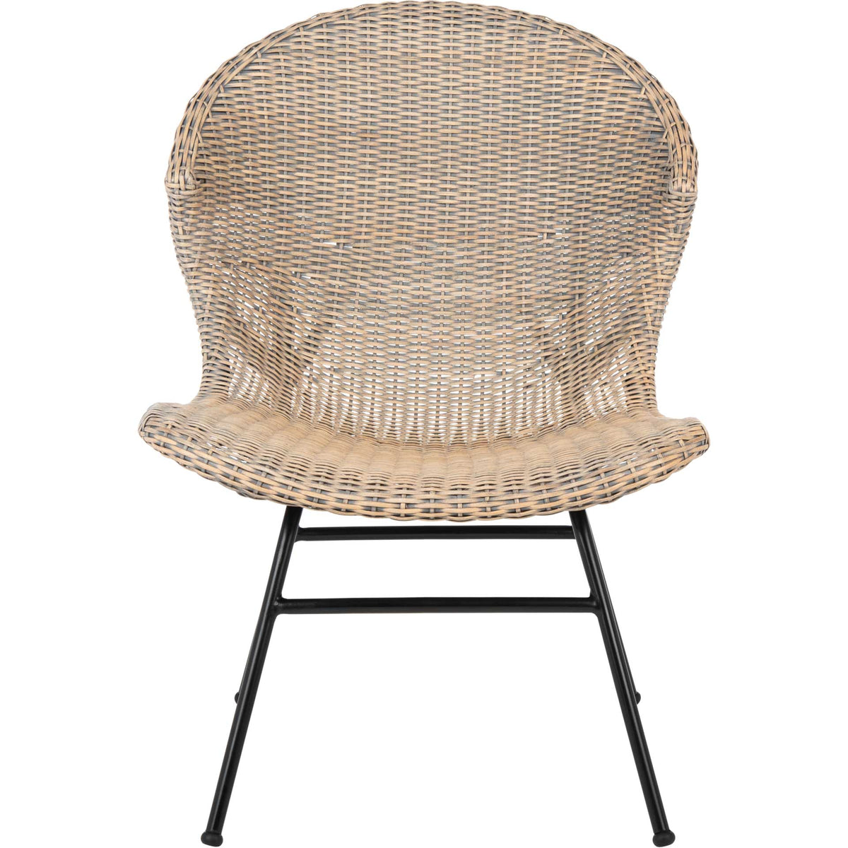 Pom Rattan Accent Chair Gray Wash/Black