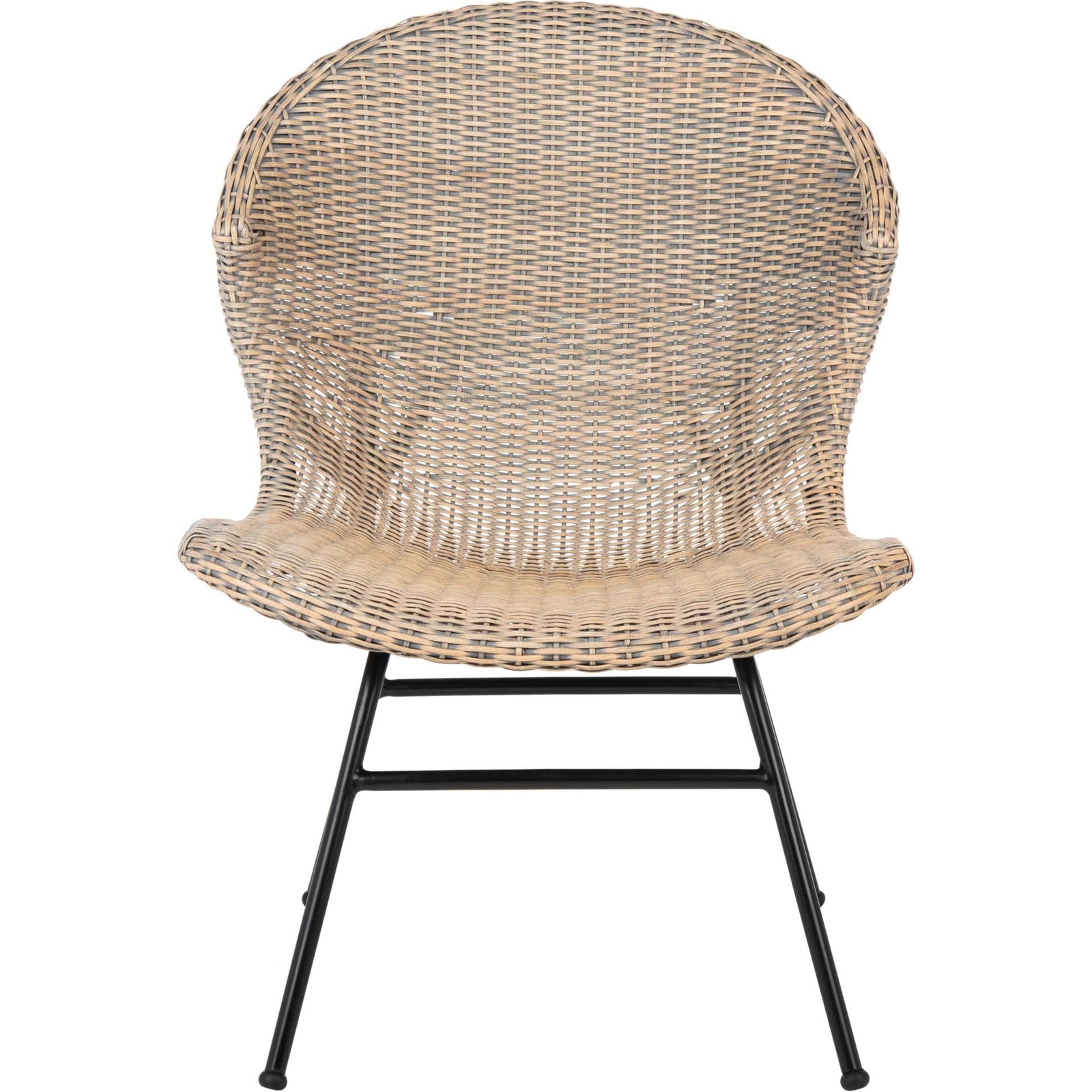 Pom Rattan Accent Chair Gray Wash/Black
