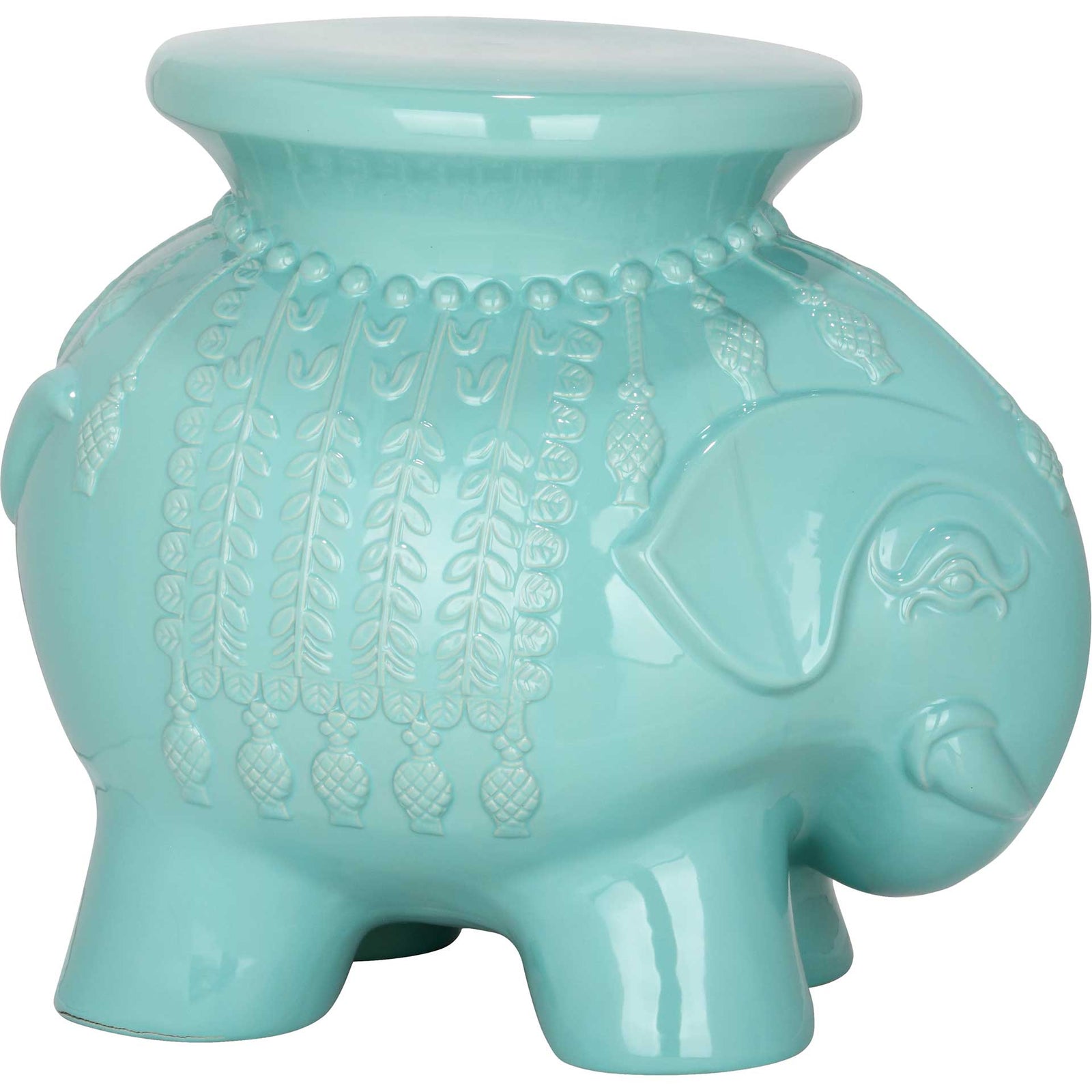 Elephant Garden Stool Robins Egg Blue