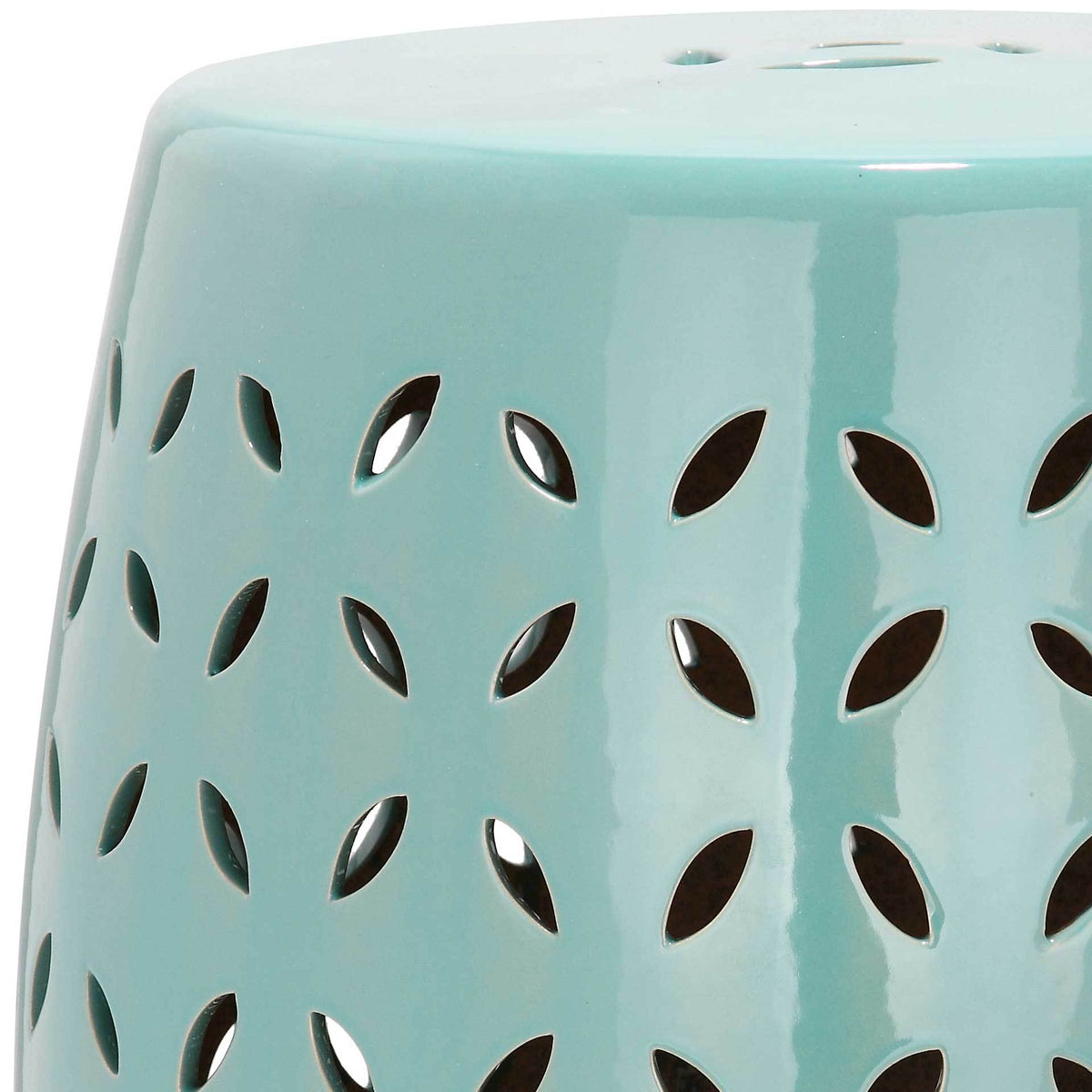 Smooth robin's egg blue glaze frames rows of petal-shaped openings