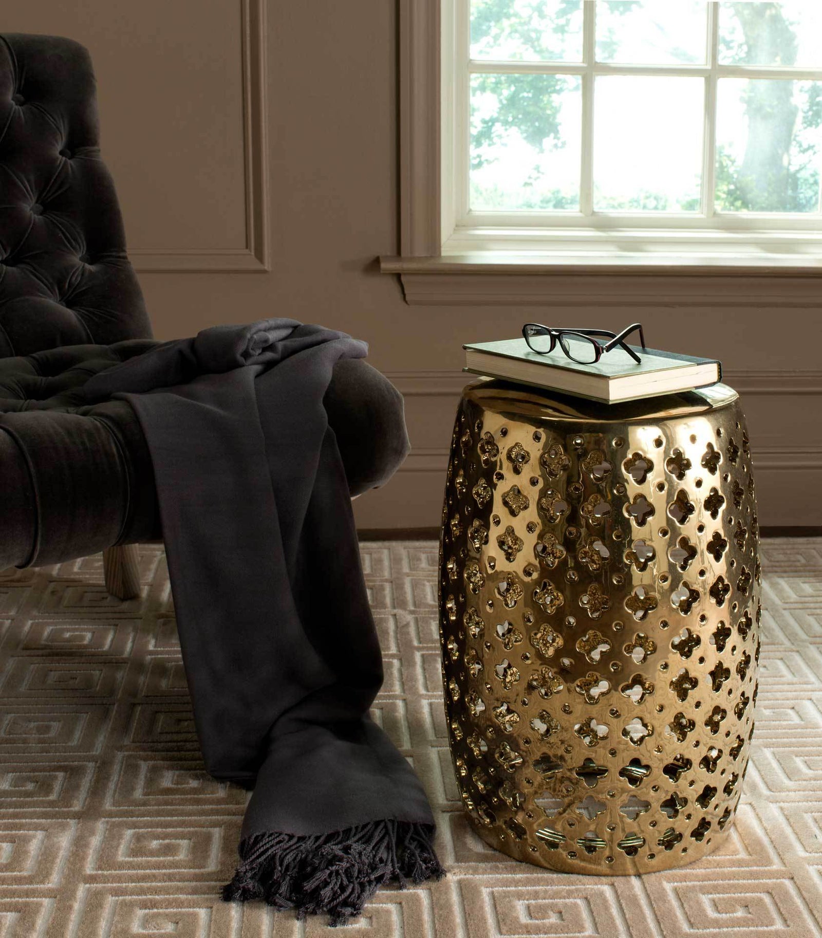 Laila Garden Stool Gold