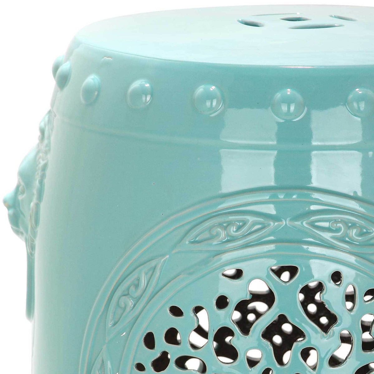 Florencia Drum Garden Stool Light Blue