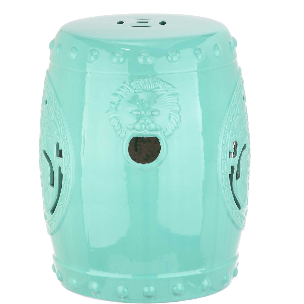 Dragon Coin Garden Stool Light Blue