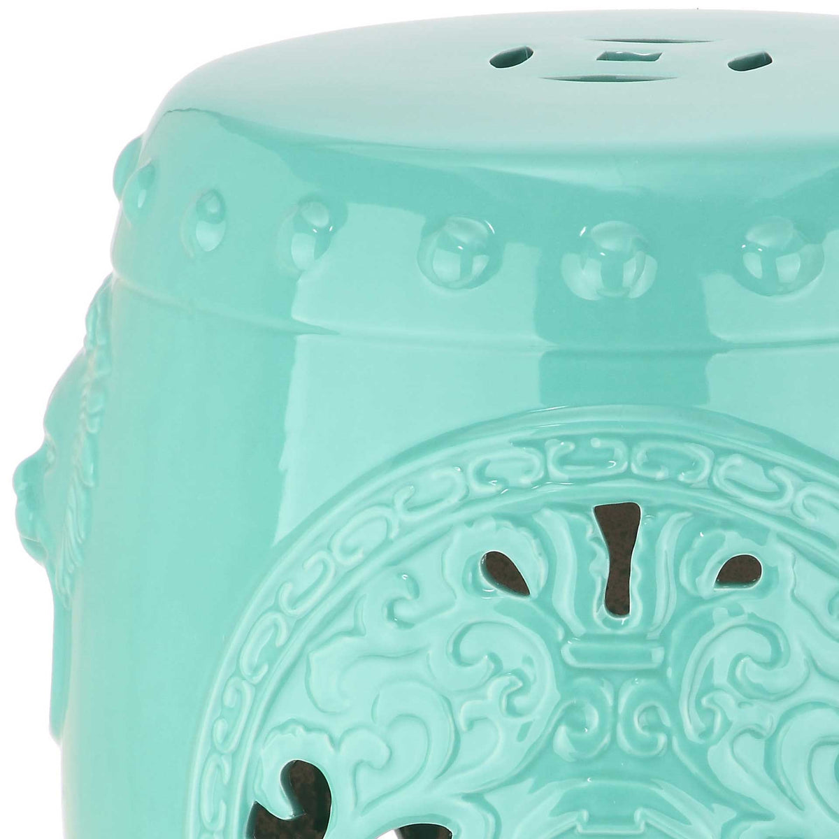 Dragon Coin Garden Stool Light Blue